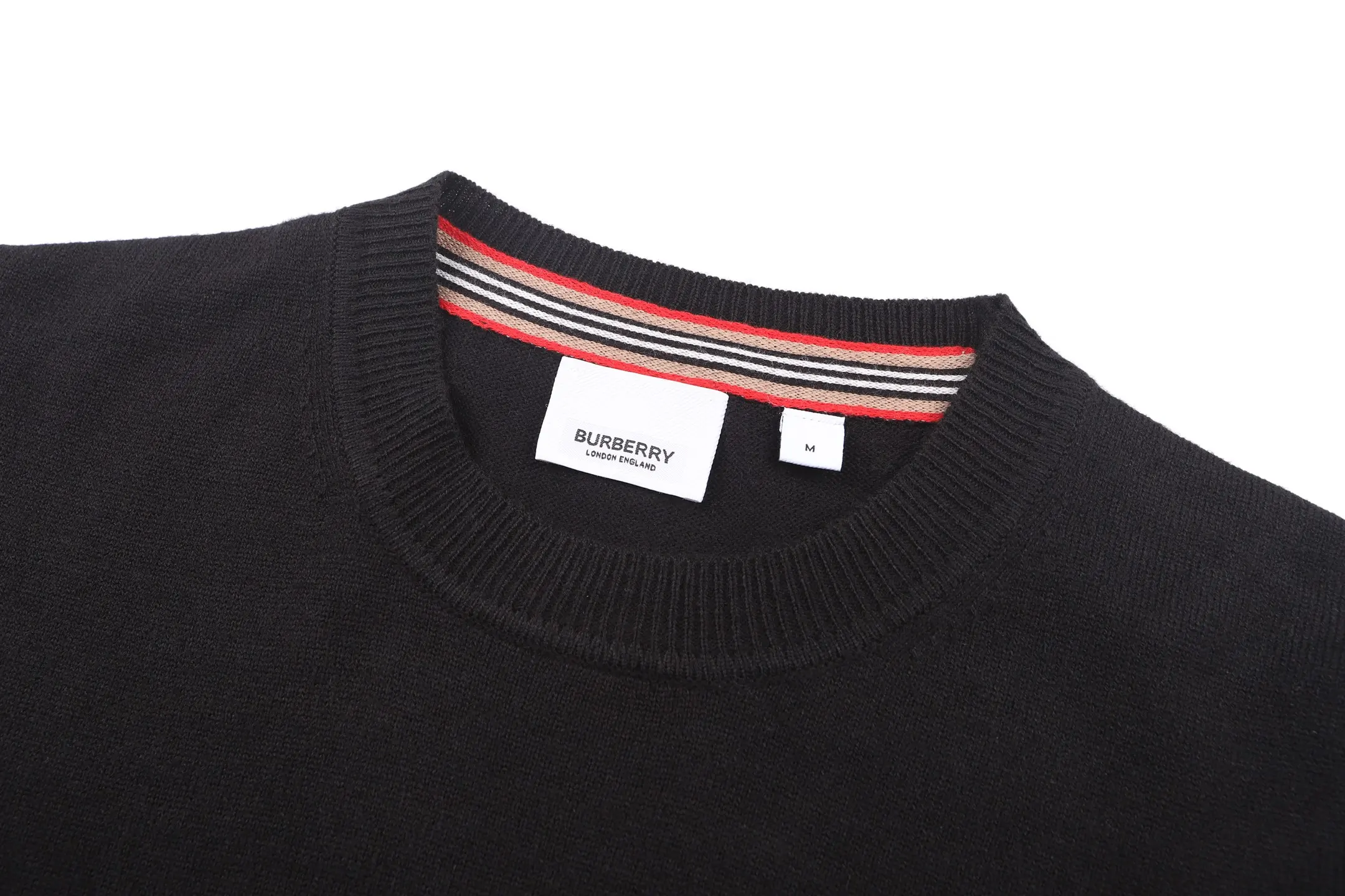 Striped Trim Merino Wool Blend Sweater D24523204 — view 3