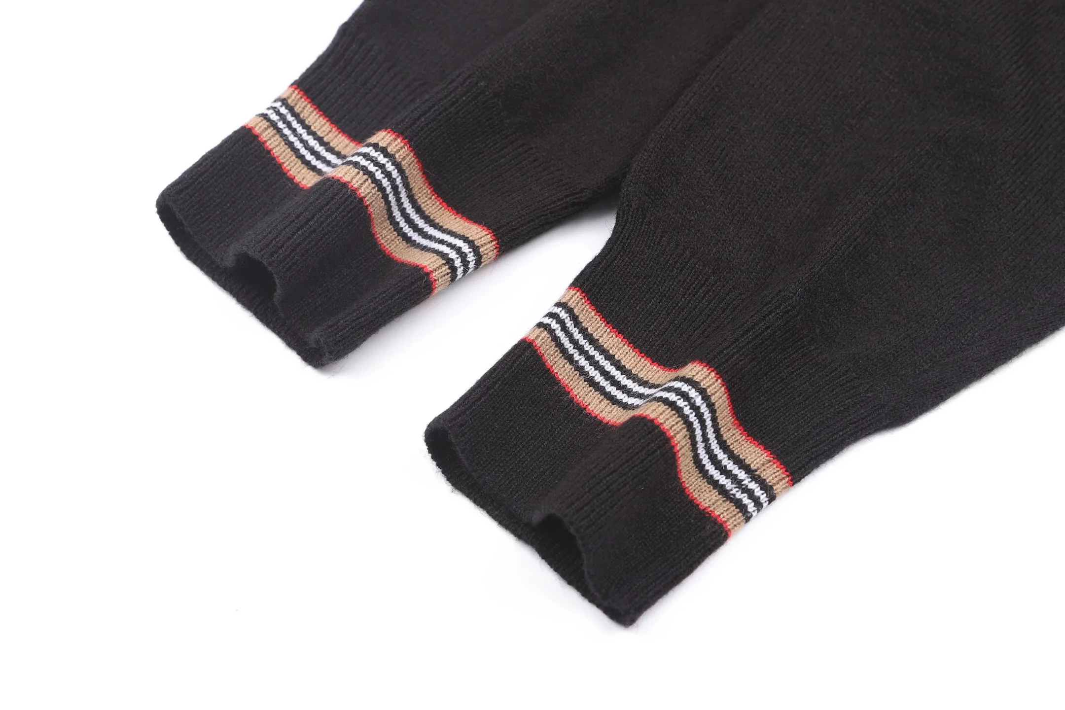Striped Trim Merino Wool Blend Sweater D24523204 — view 7