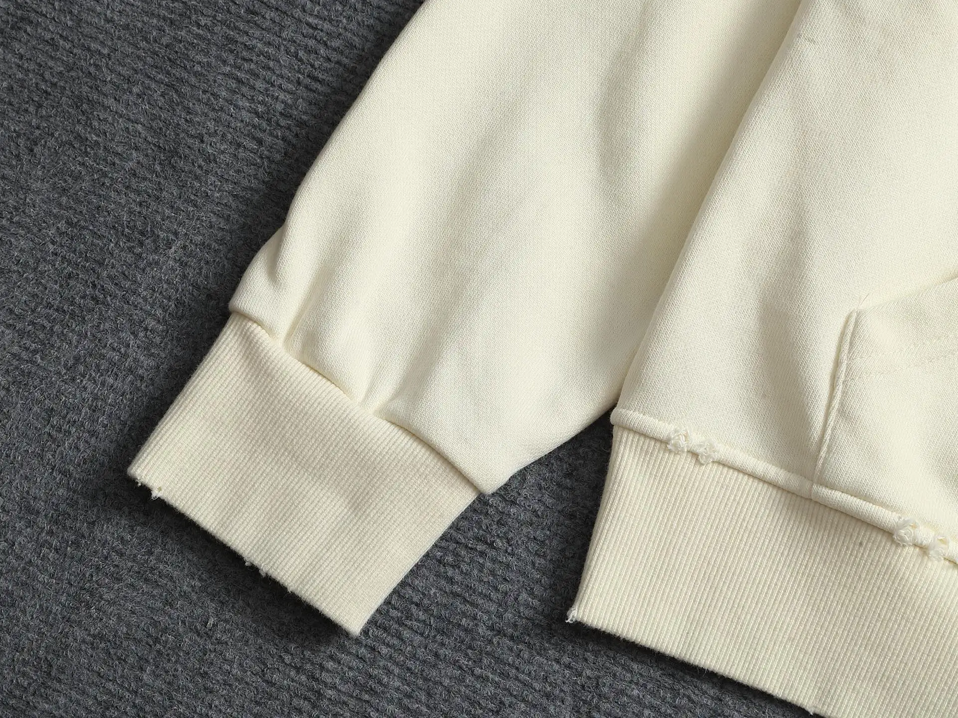 Logo Embroidery Distressed Zip-Up Hoodie D24523290 — view 5