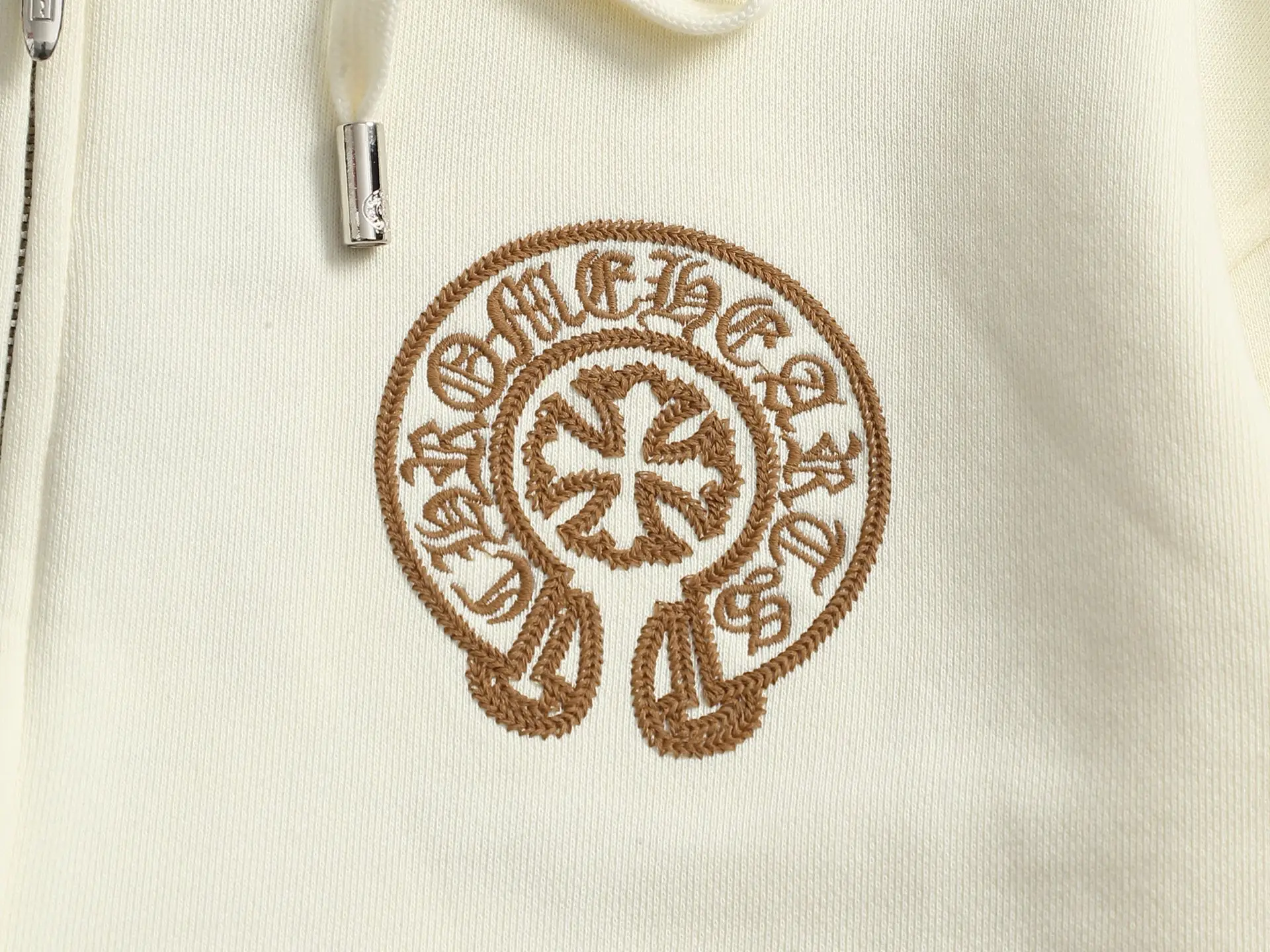 Logo Embroidery Distressed Zip-Up Hoodie D24523290 — view 6