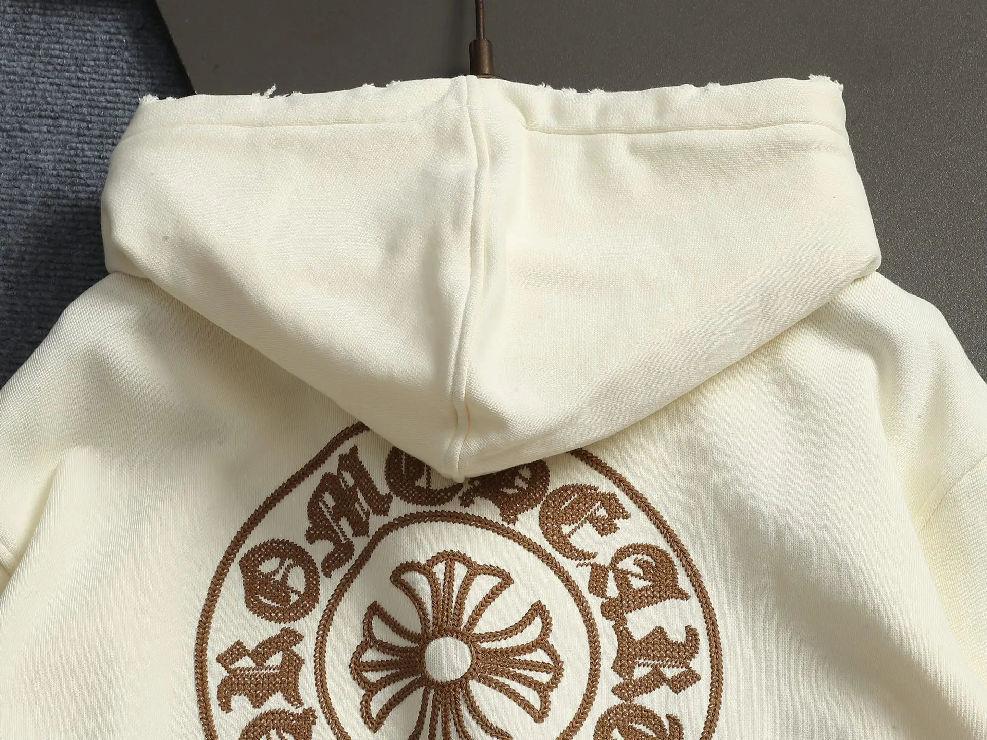 Logo Embroidery Distressed Zip-Up Hoodie D24523290 — view 12