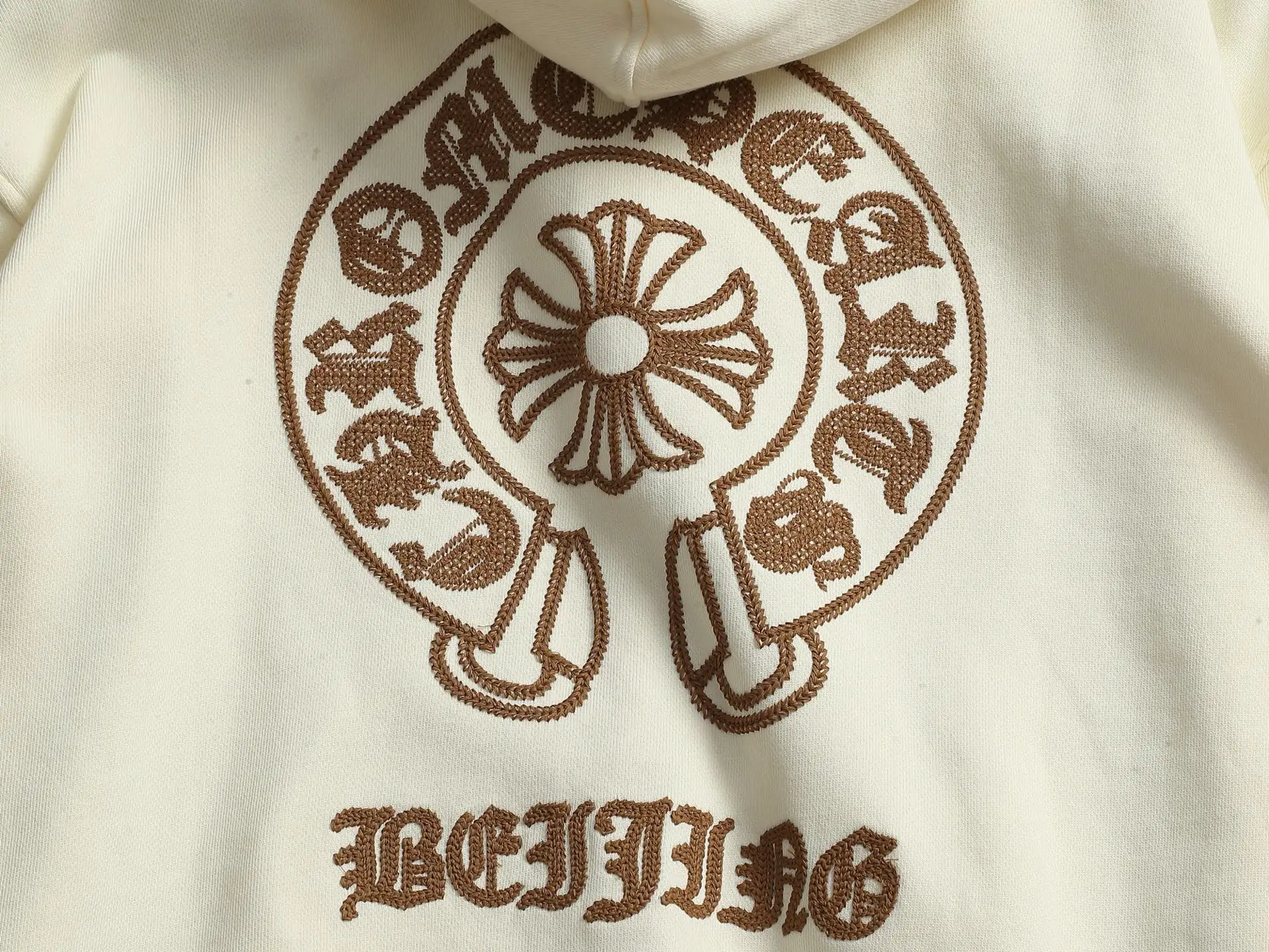 Logo Embroidery Distressed Zip-Up Hoodie D24523290 — view 13