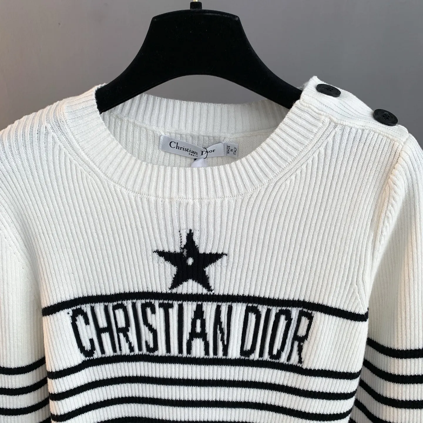 Star Intarsia Striped Wool Sweater D24524192 — view 3