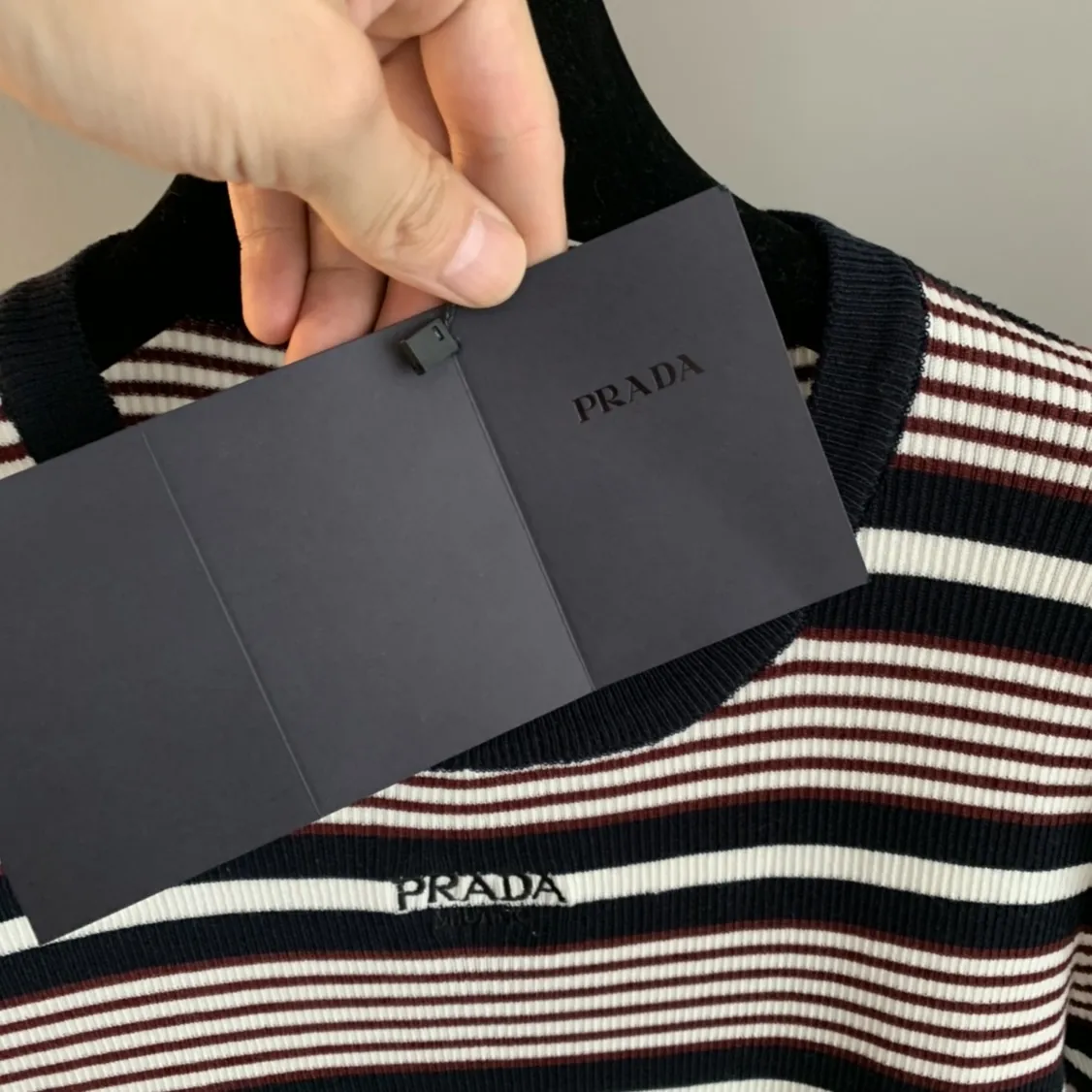 Logo-Embroidered Striped Knit Top D24524051 — view 8