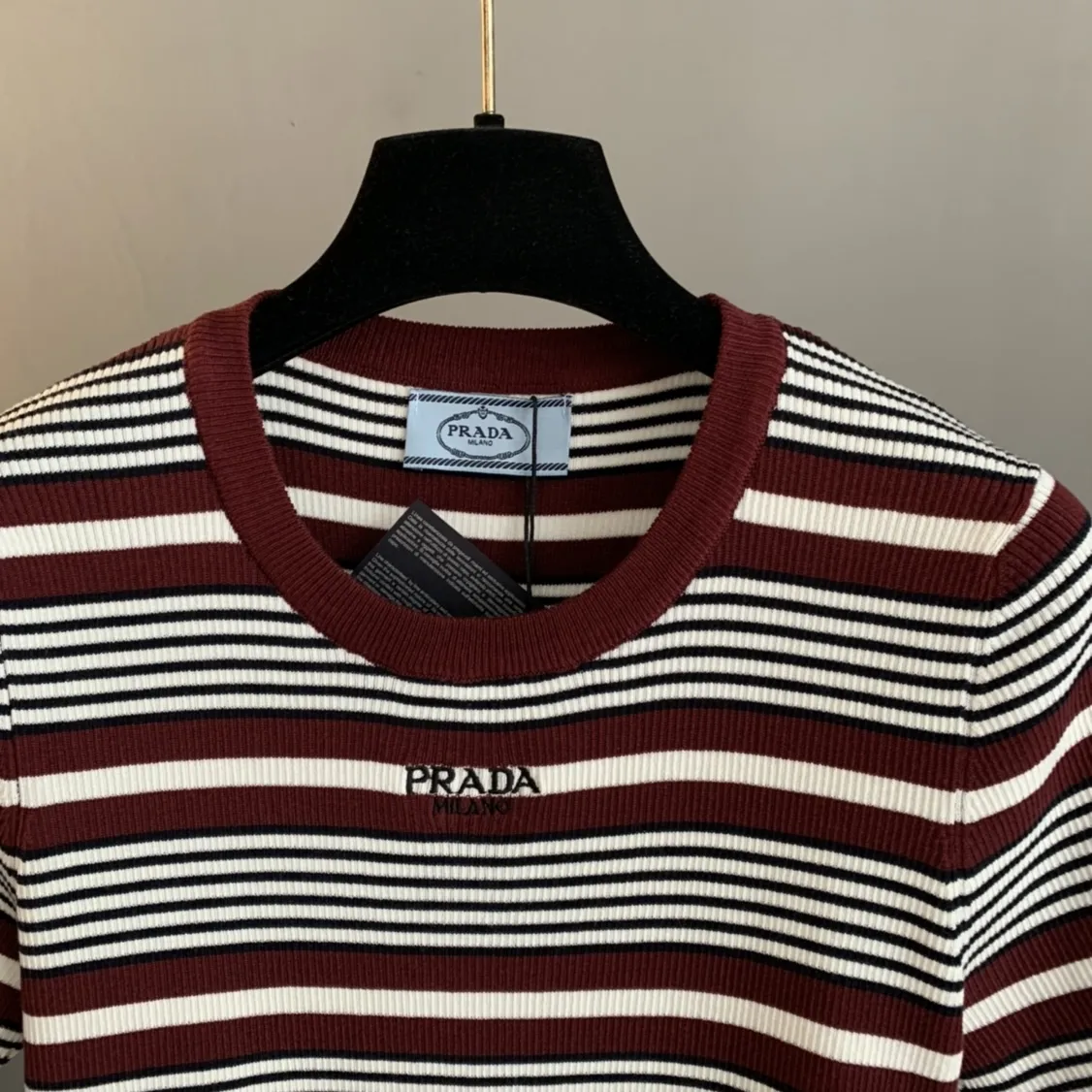 Striped Ribbed-Knit Logo T-Shirt D24524050 — view 3