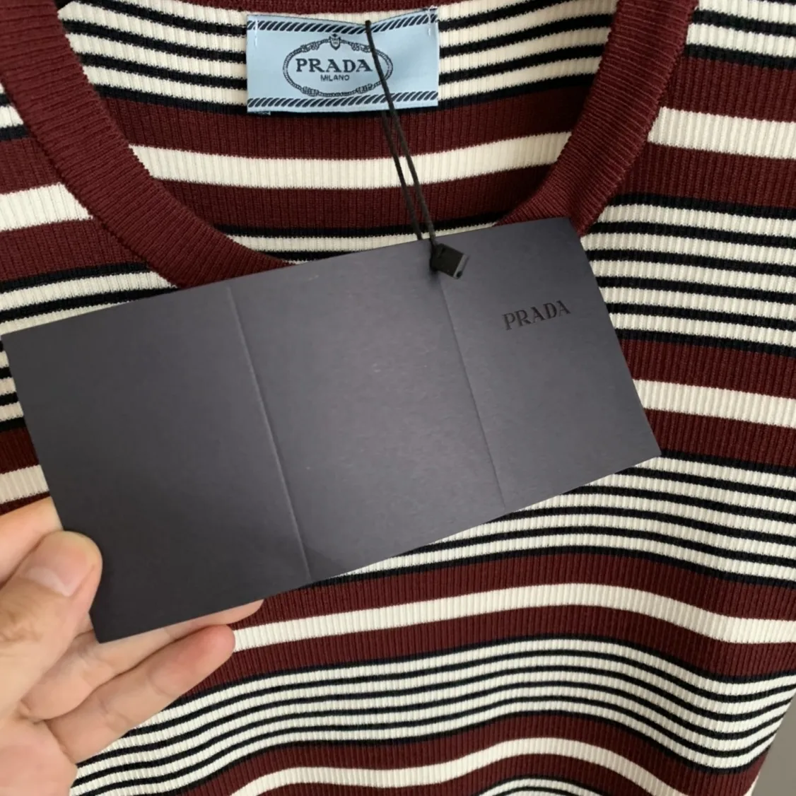 Striped Ribbed-Knit Logo T-Shirt D24524050 — view 6