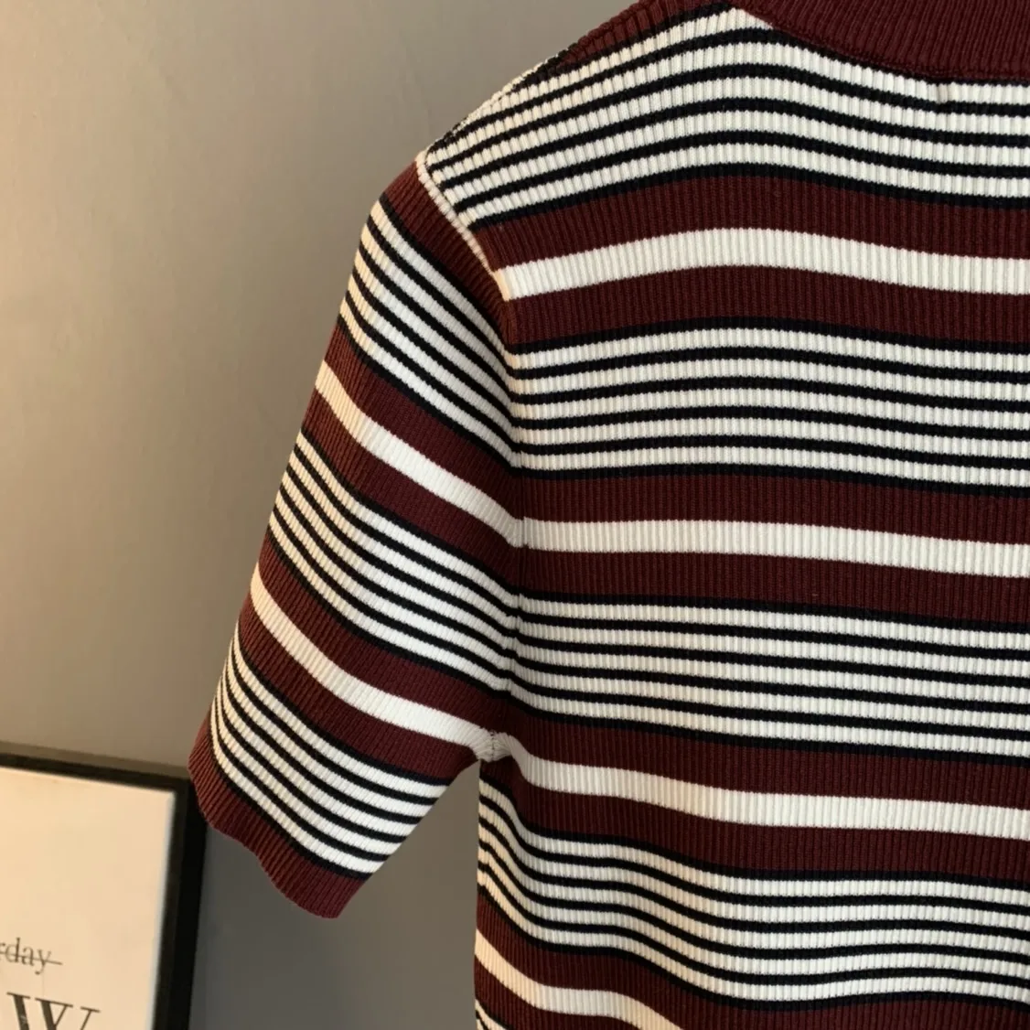 Striped Ribbed-Knit Logo T-Shirt D24524050 — view 8