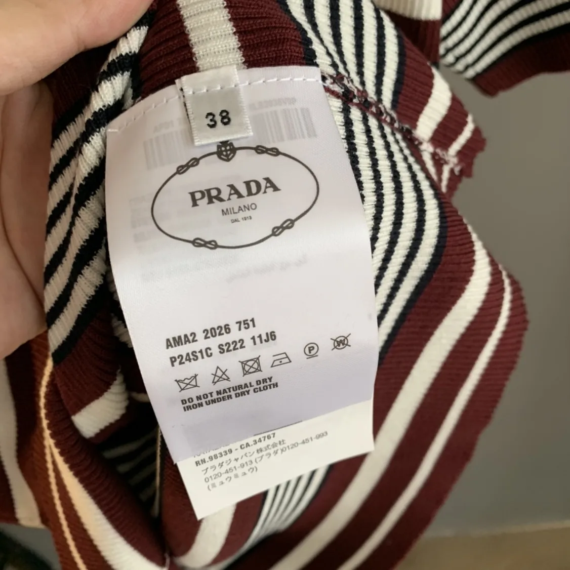 Striped Ribbed-Knit Logo T-Shirt D24524050 — view 12