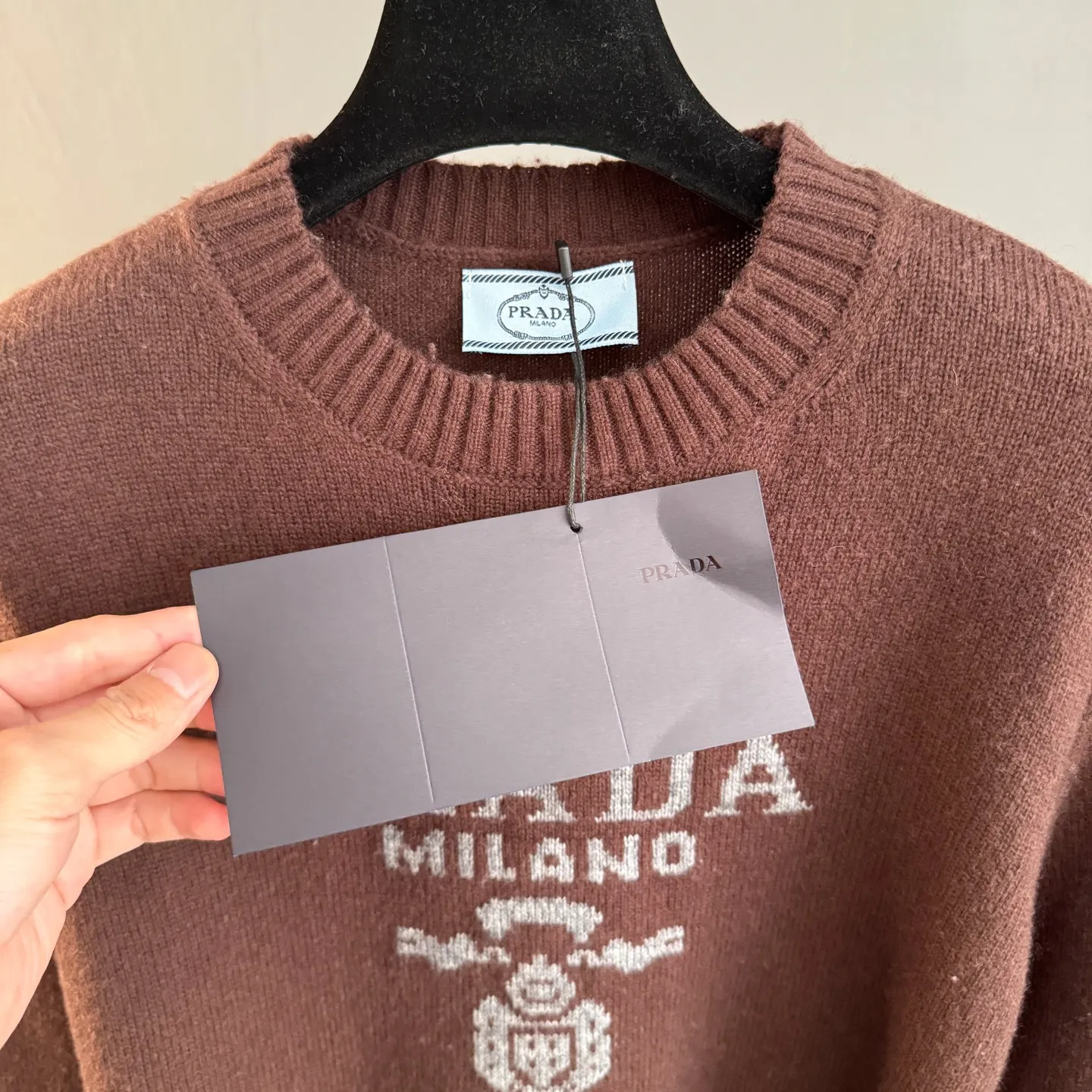 Logo Jacquard Wool and Cashmere-Blend Sweater D25024066 — view 10