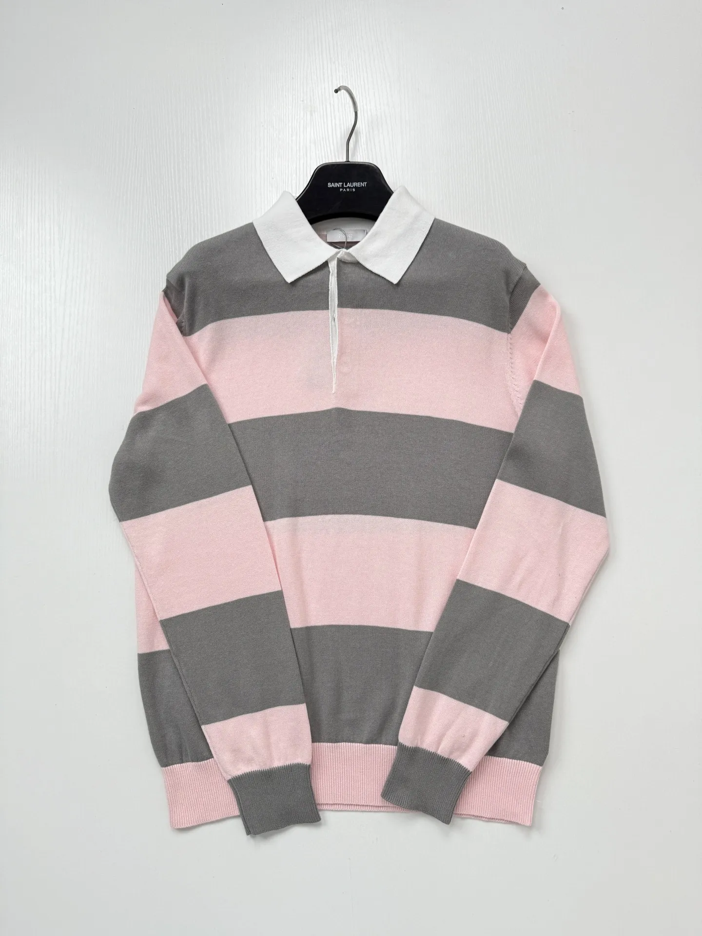 Striped Knit Long-Sleeve Polo Shirt D25524748 — view 3