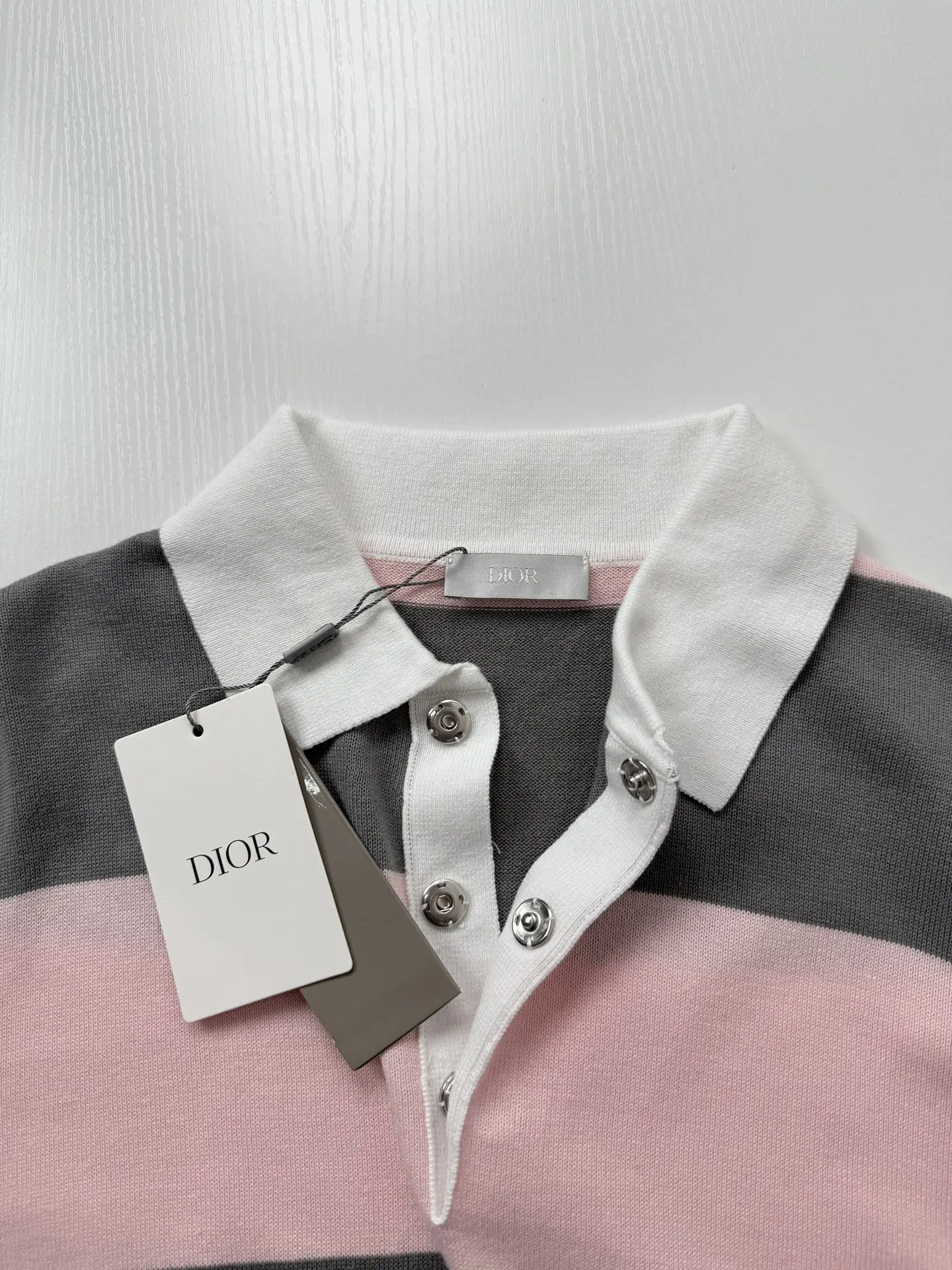 Striped Knit Long-Sleeve Polo Shirt D25524748 — view 4