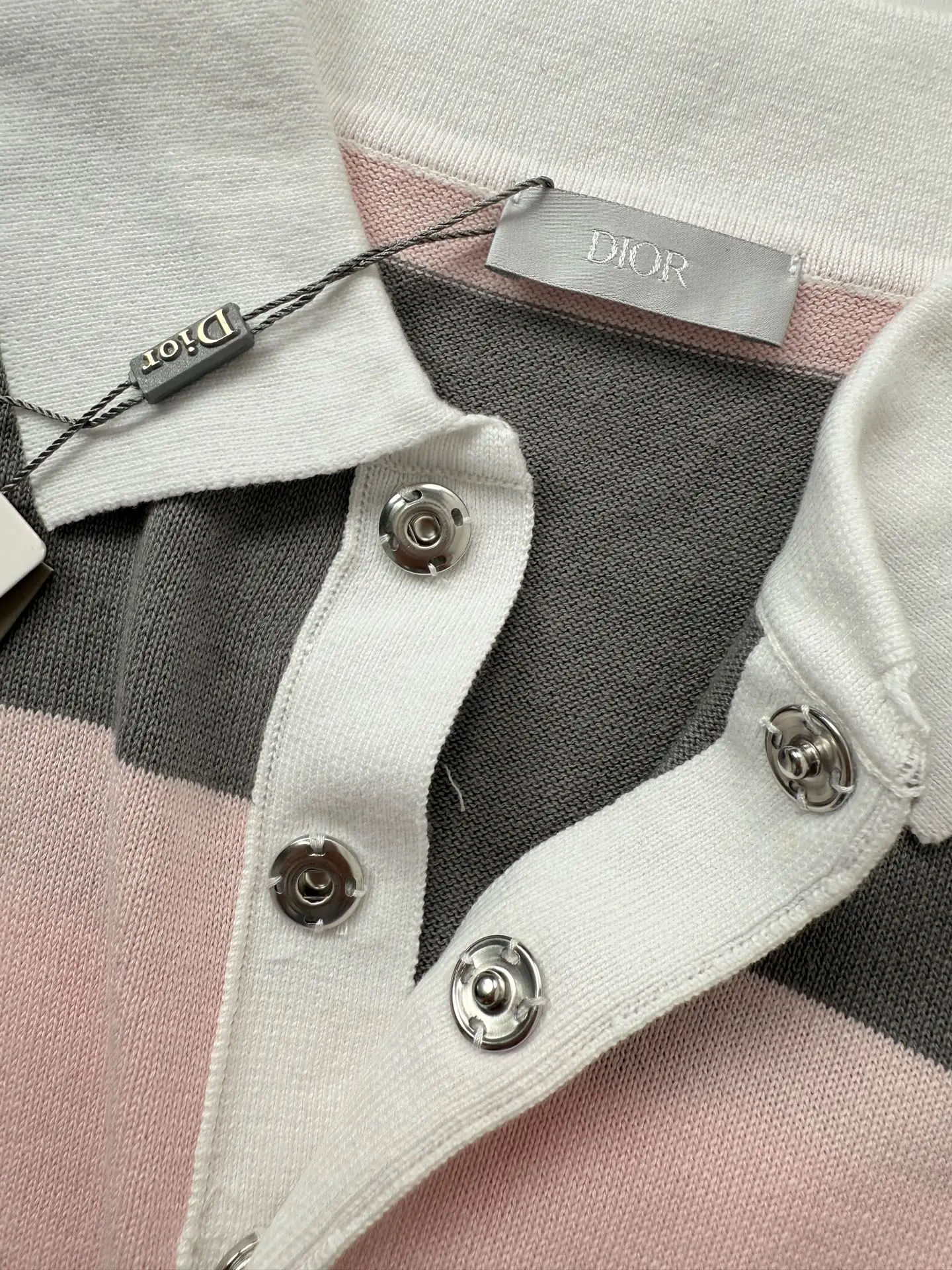 Striped Knit Long-Sleeve Polo Shirt D25524748 — view 5
