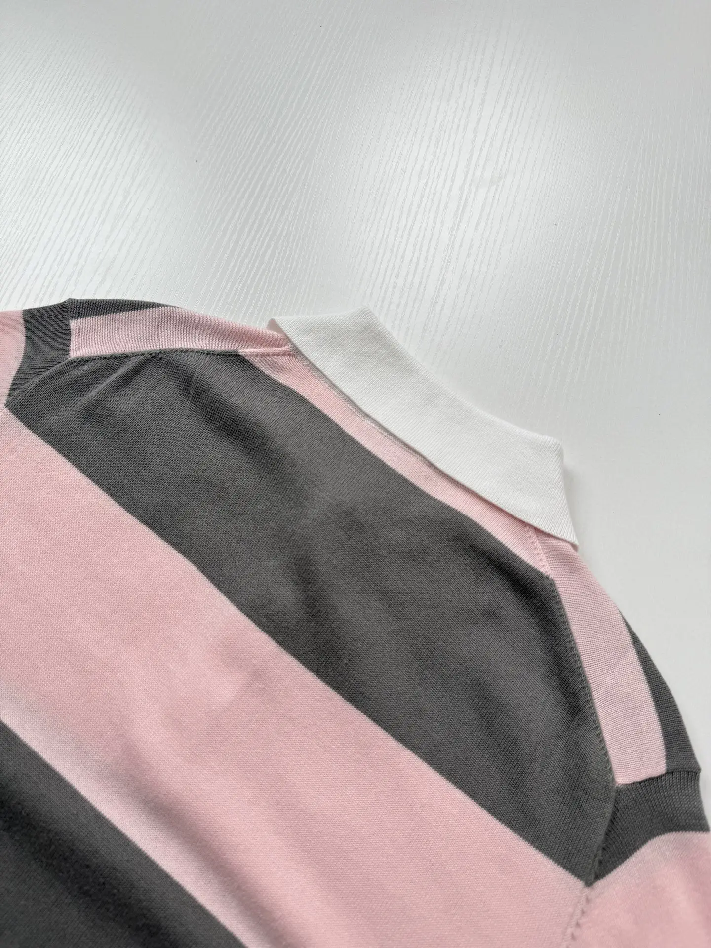 Striped Knit Long-Sleeve Polo Shirt D25524748 — view 6