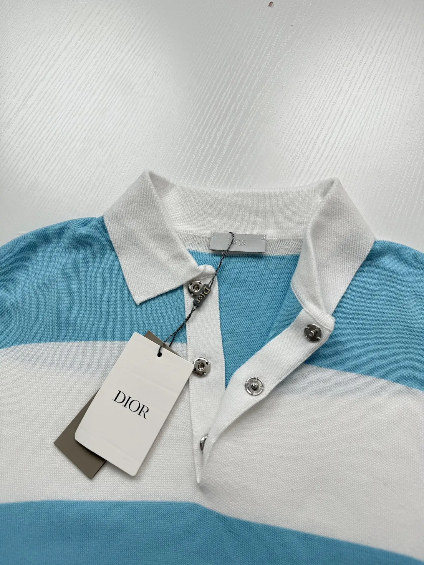 Striped Knit Long-Sleeve Polo Shirt D25524747 — view 4