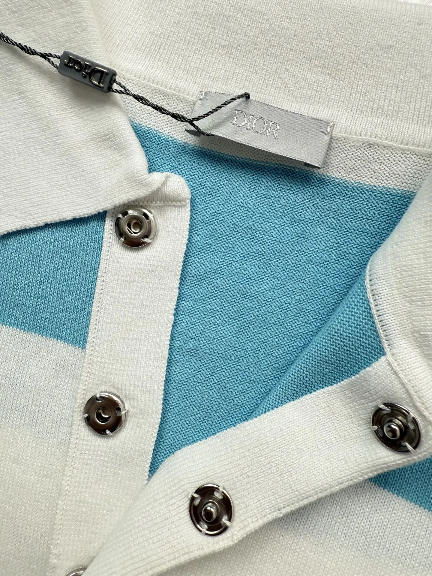 Striped Knit Long-Sleeve Polo Shirt D25524747 — view 5