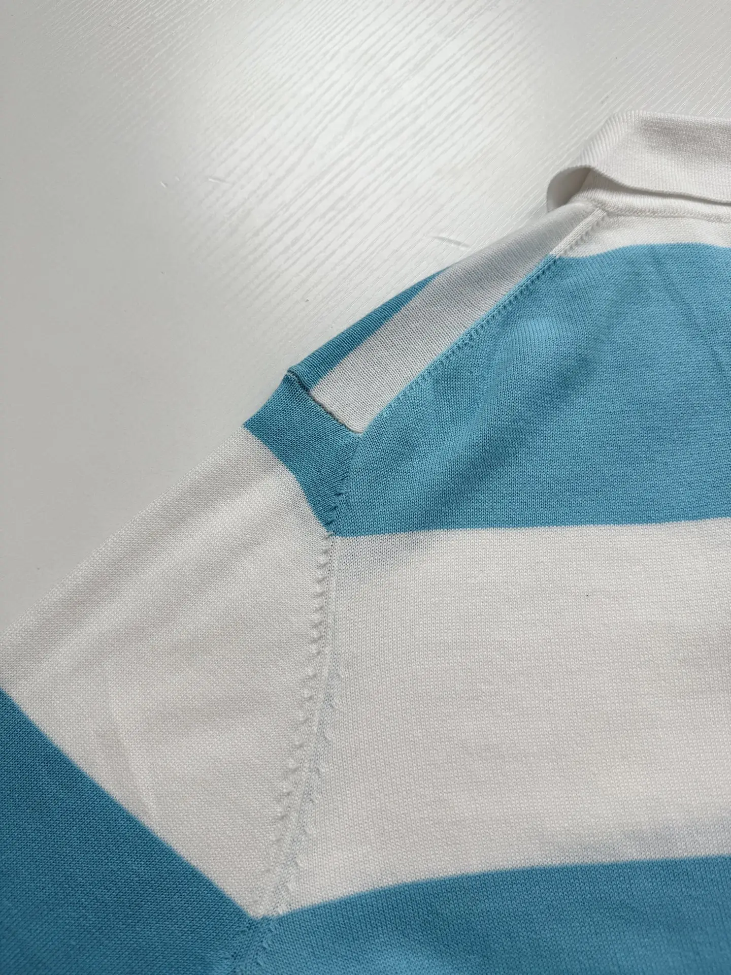 Striped Knit Long-Sleeve Polo Shirt D25524747 — view 11