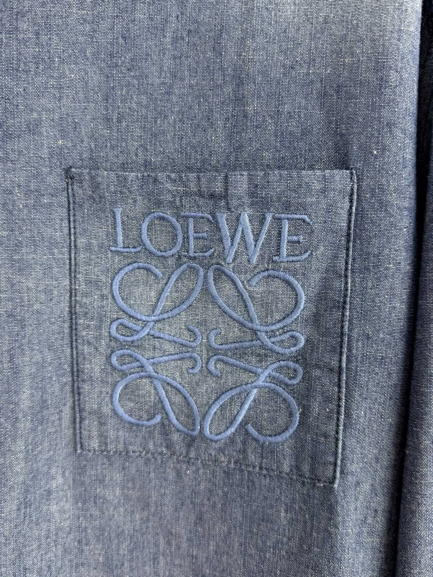 Anagram Embroidered Washed Denim Shirt D25521295 — view 7