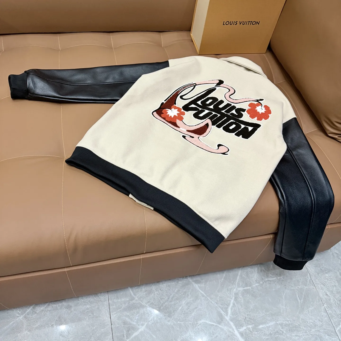 Louis Vuitton Leather-Sleeved Varsity Jacket D25522659 — view 2