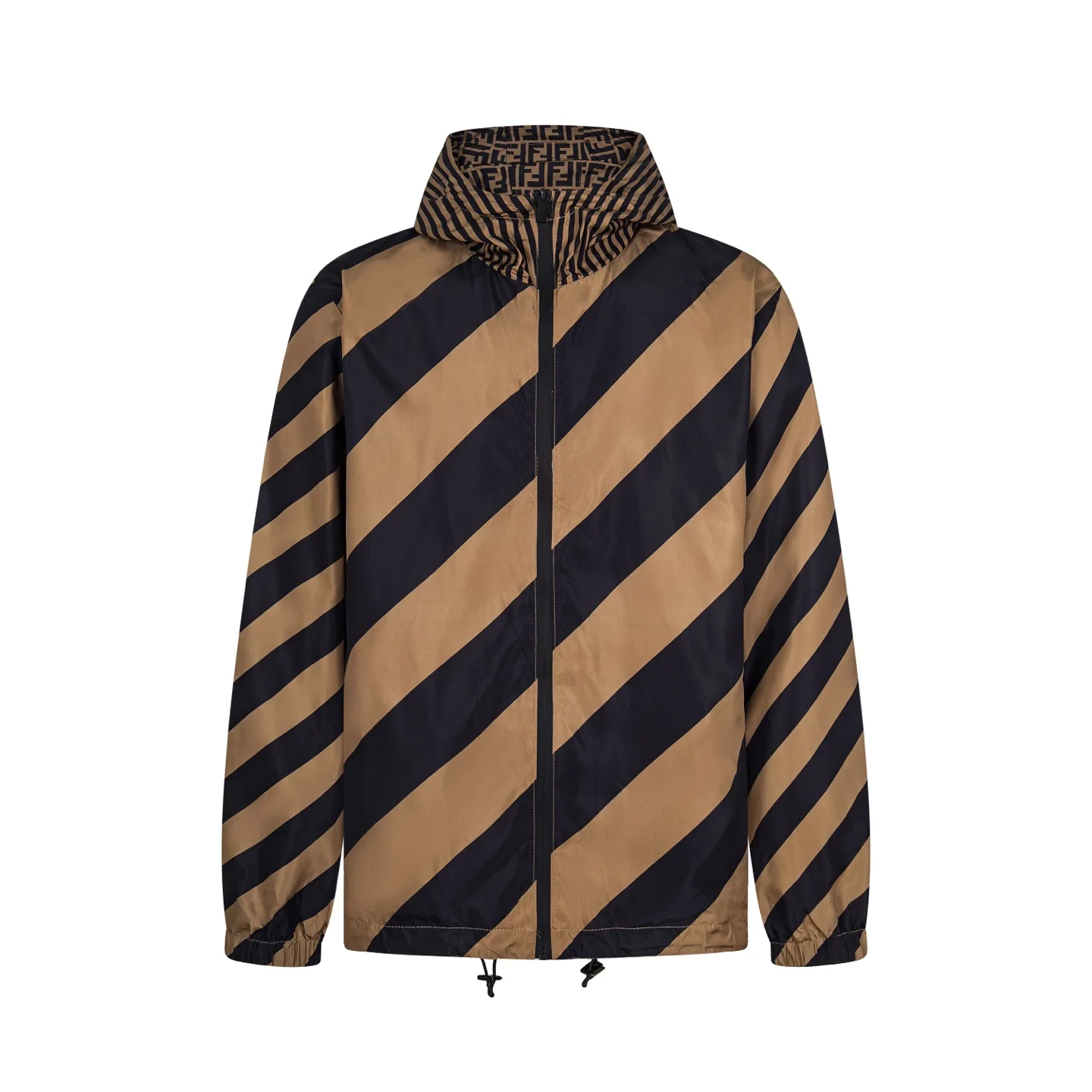 Reversible Logo-Jacquard and Striped Hooded Jacket D25523498