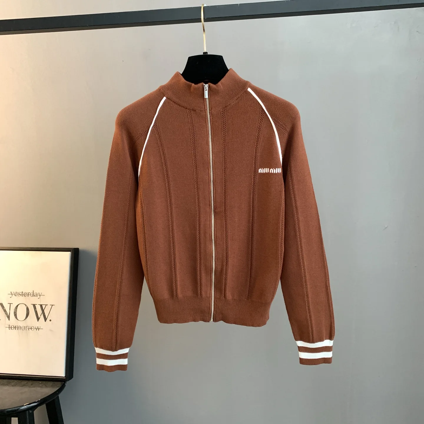 Logo-Embroidered Striped Knit Track Jacket D25524190