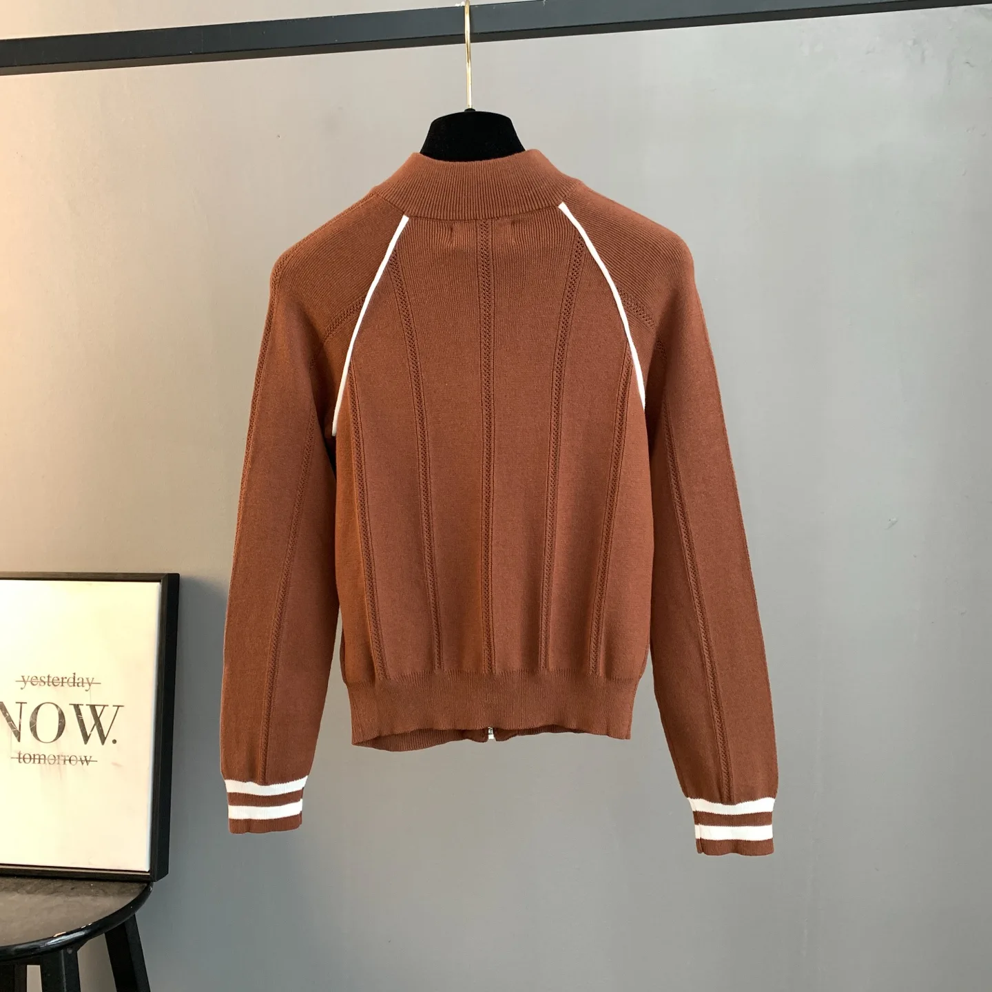 Logo-Embroidered Striped Knit Track Jacket D25524190 — view 2