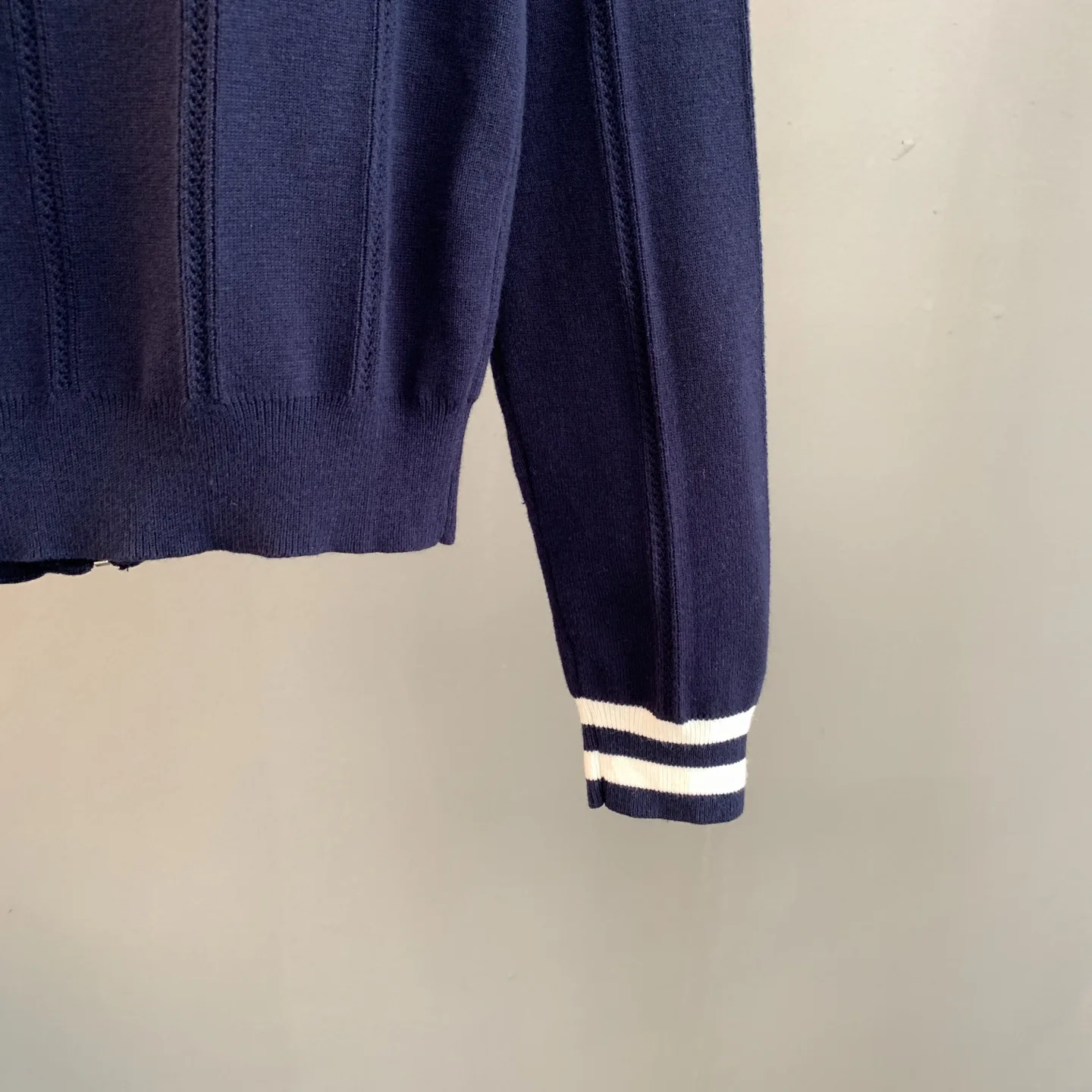 Logo-Embroidered Zip-Up Knit Cardigan D25524189 — view 8