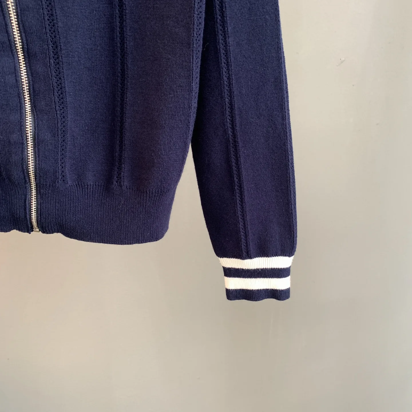 Logo-Embroidered Zip-Up Knit Cardigan D25524189 — view 9
