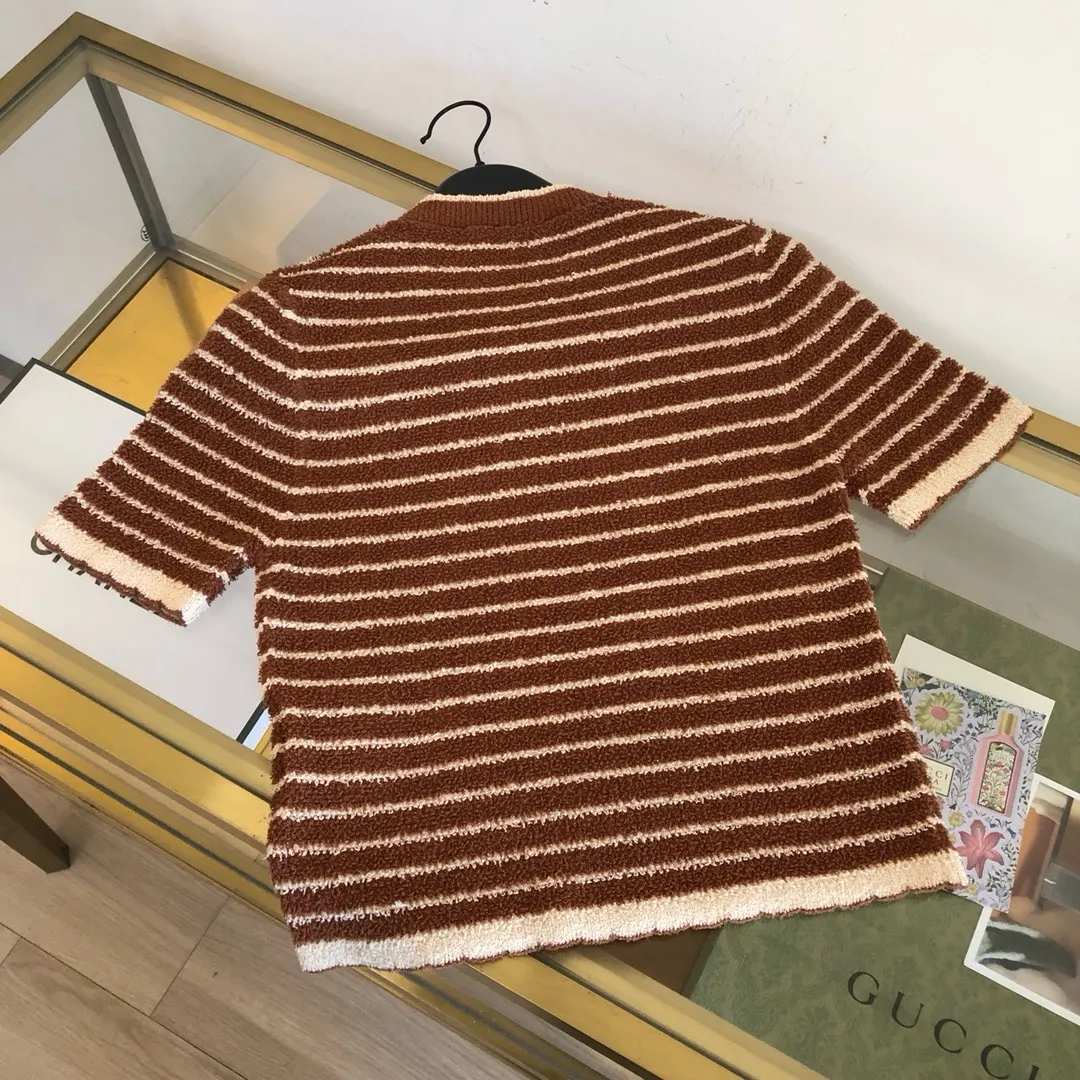 Striped Bouclé Cotton-Blend Knit Top D25524046 — view 2