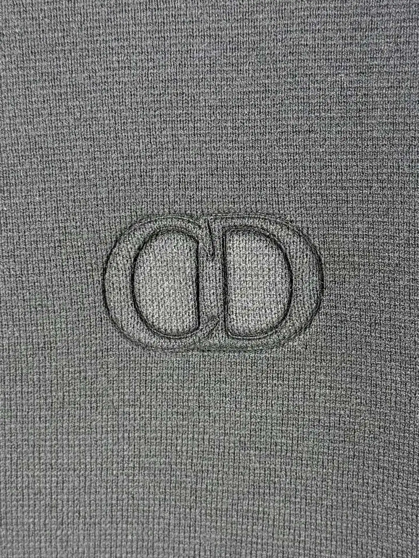 CD Icon Embroidered Zip-Up Wool Sweater D26022734 — view 6