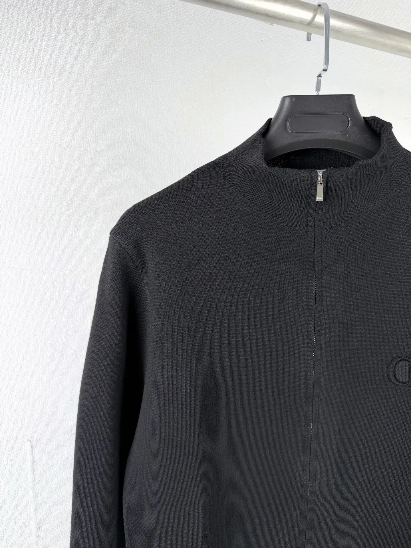 CD Icon Embroidered Zip-Up Wool Sweater D26022734 — view 7