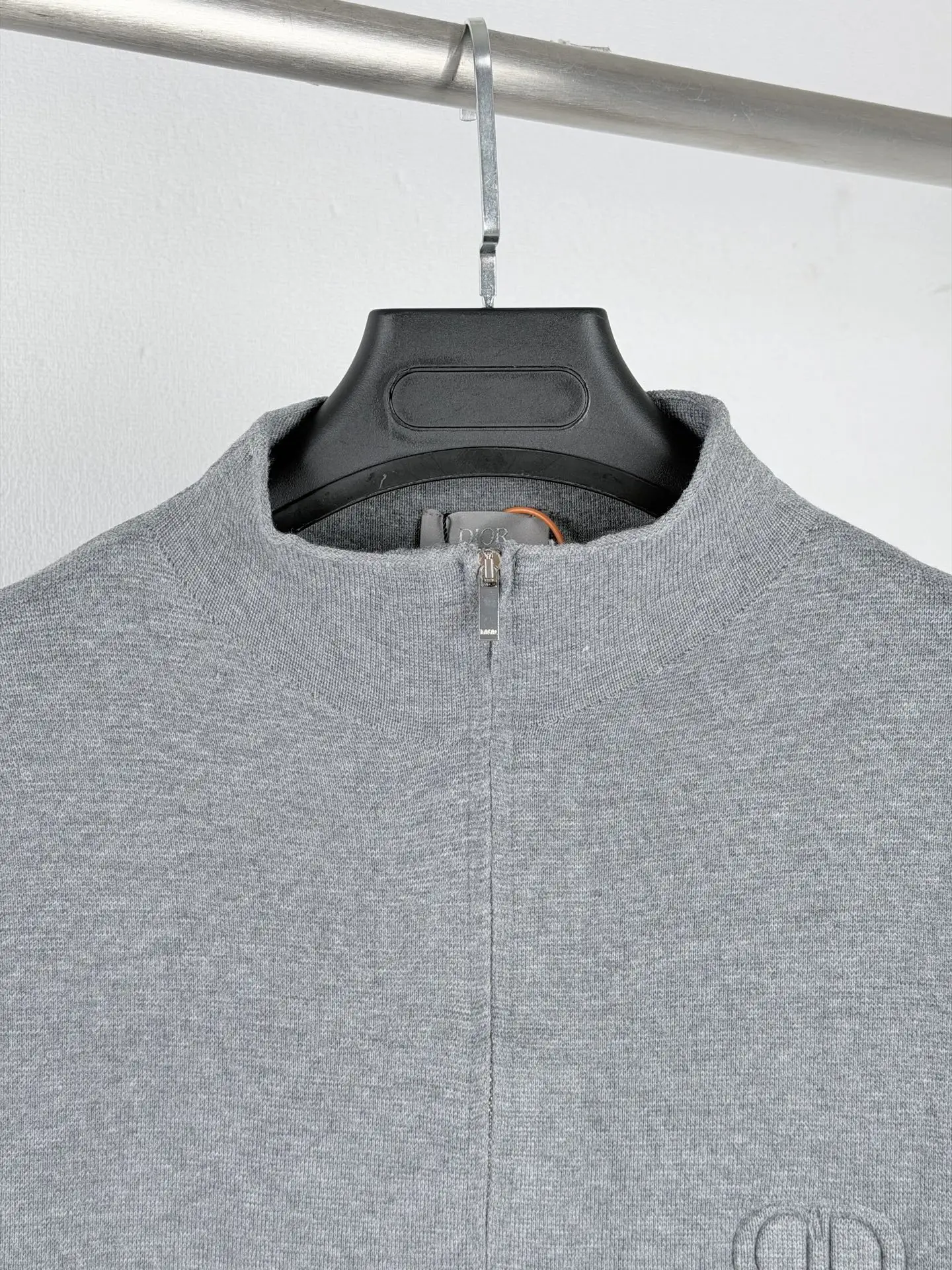 CD Icon Embossed Wool Zip-Up Sweater D26022735 — view 5