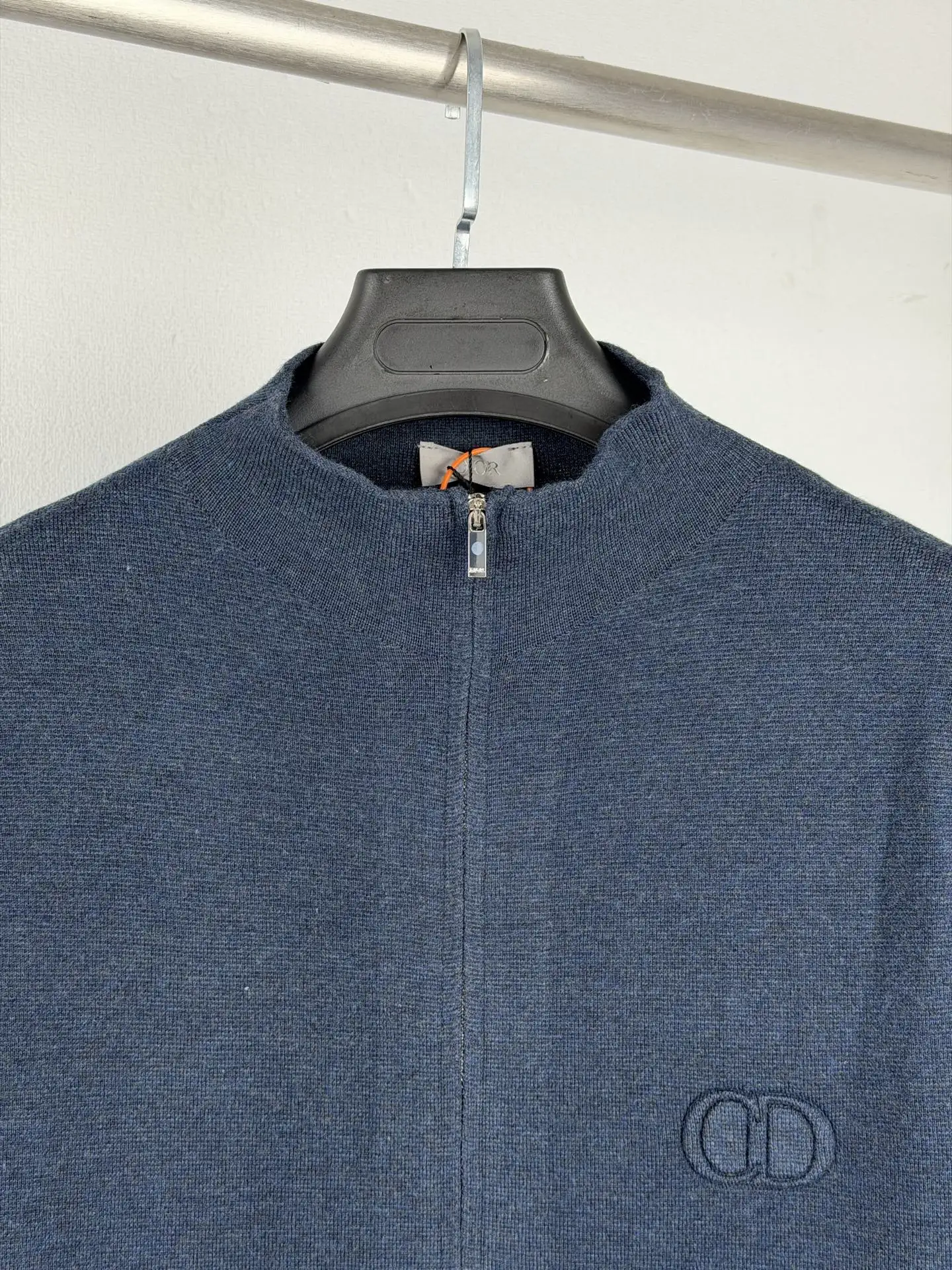 CD Icon Embossed Logo Zip-Up Wool Sweater D26022733 — view 5