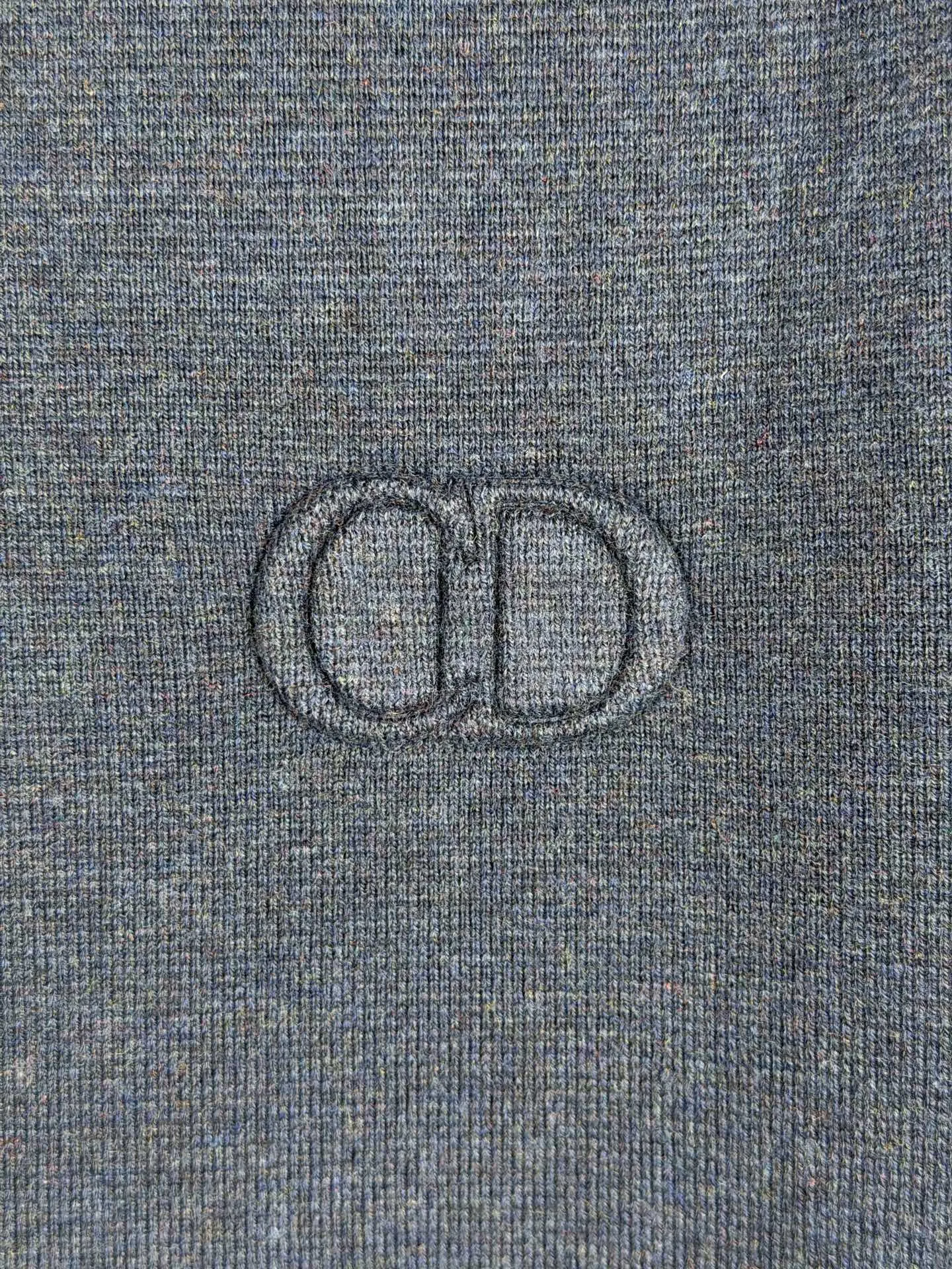 CD Icon Embossed Logo Zip-Up Wool Sweater D26022733 — view 6