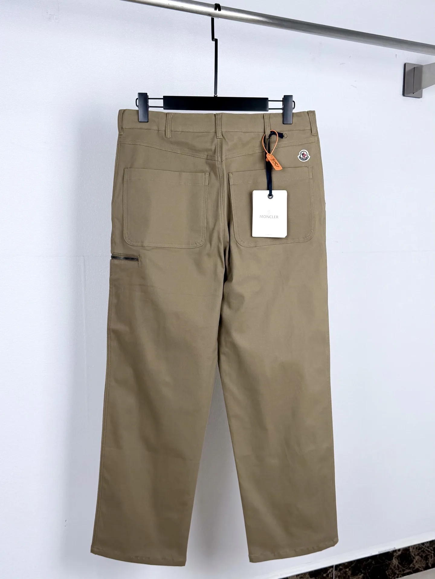 Moncler Logo-Patch Straight-Leg Trousers D26021291 — view 3