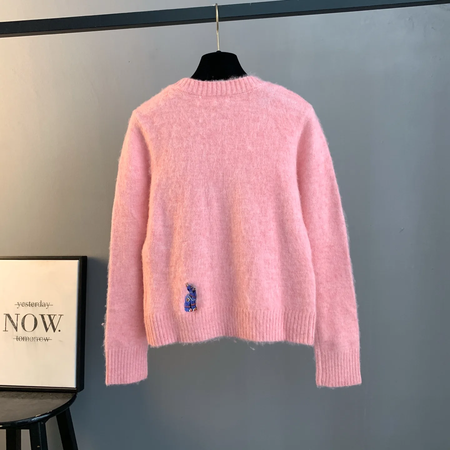 Rabbit Embroidery Wool Crew-Neck Sweater D26024194 — view 2