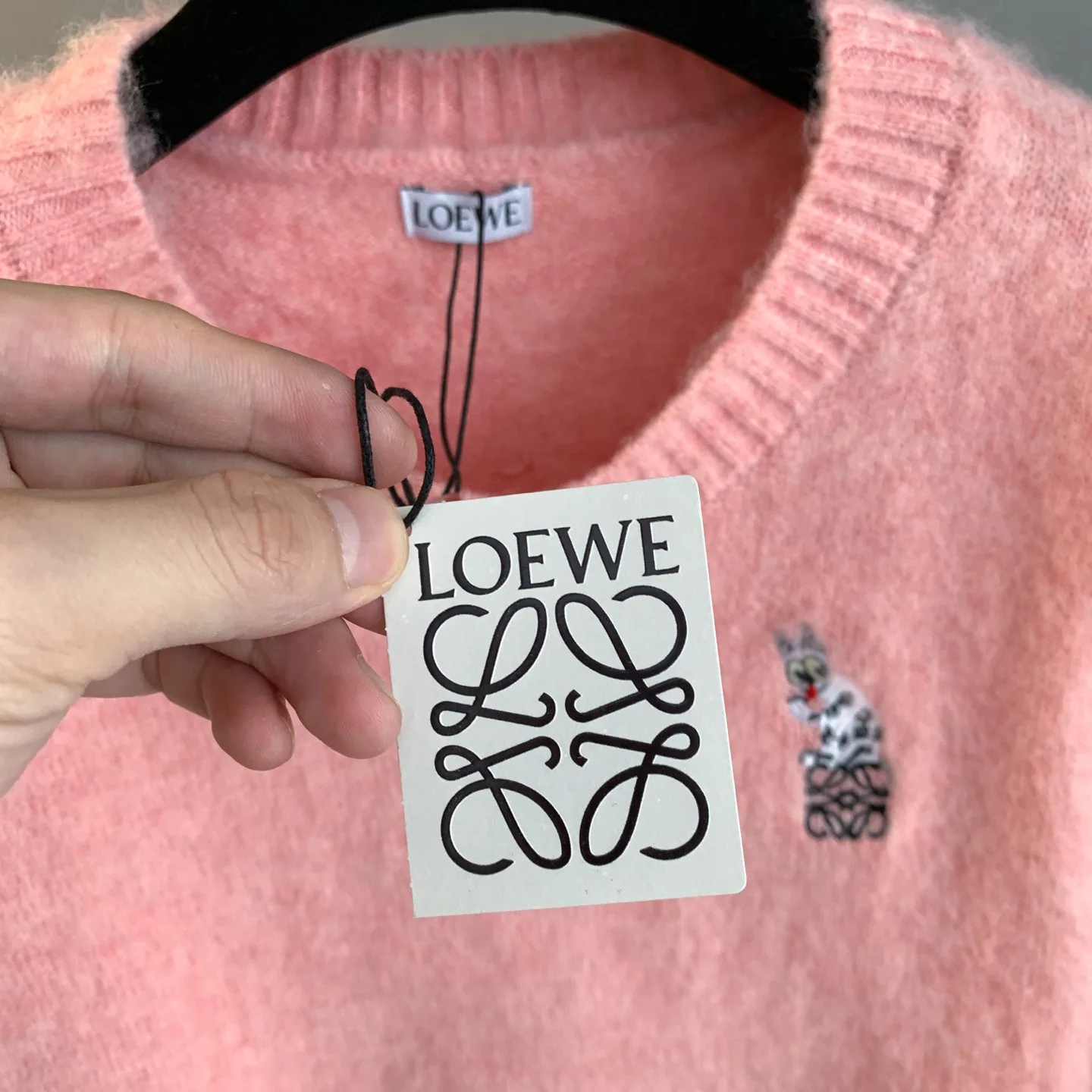 Rabbit Embroidery Wool Crew-Neck Sweater D26024194 — view 5