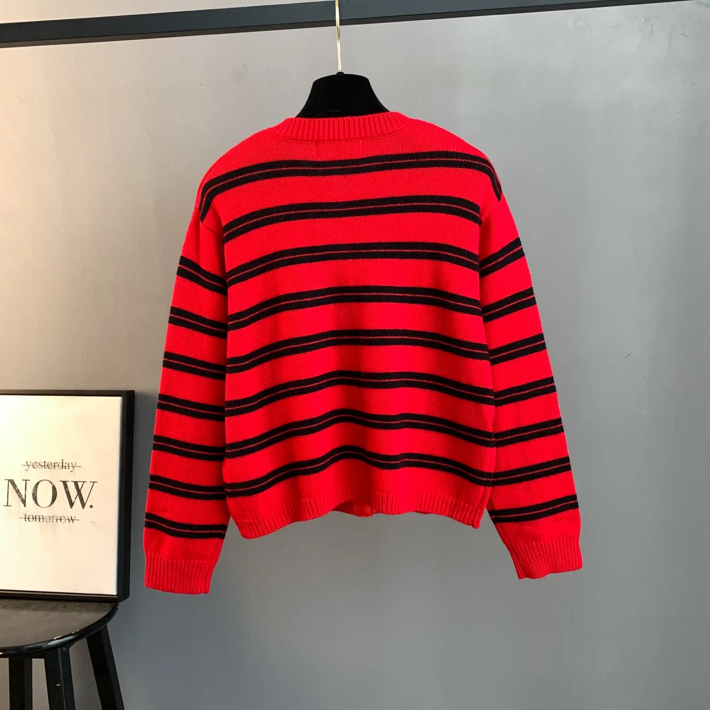 Striped Wool-Blend Knit Cardigan D26024185 — view 2