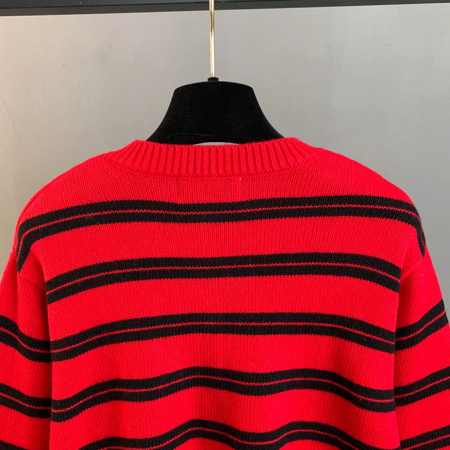 Striped Wool-Blend Knit Cardigan D26024185 — view 4