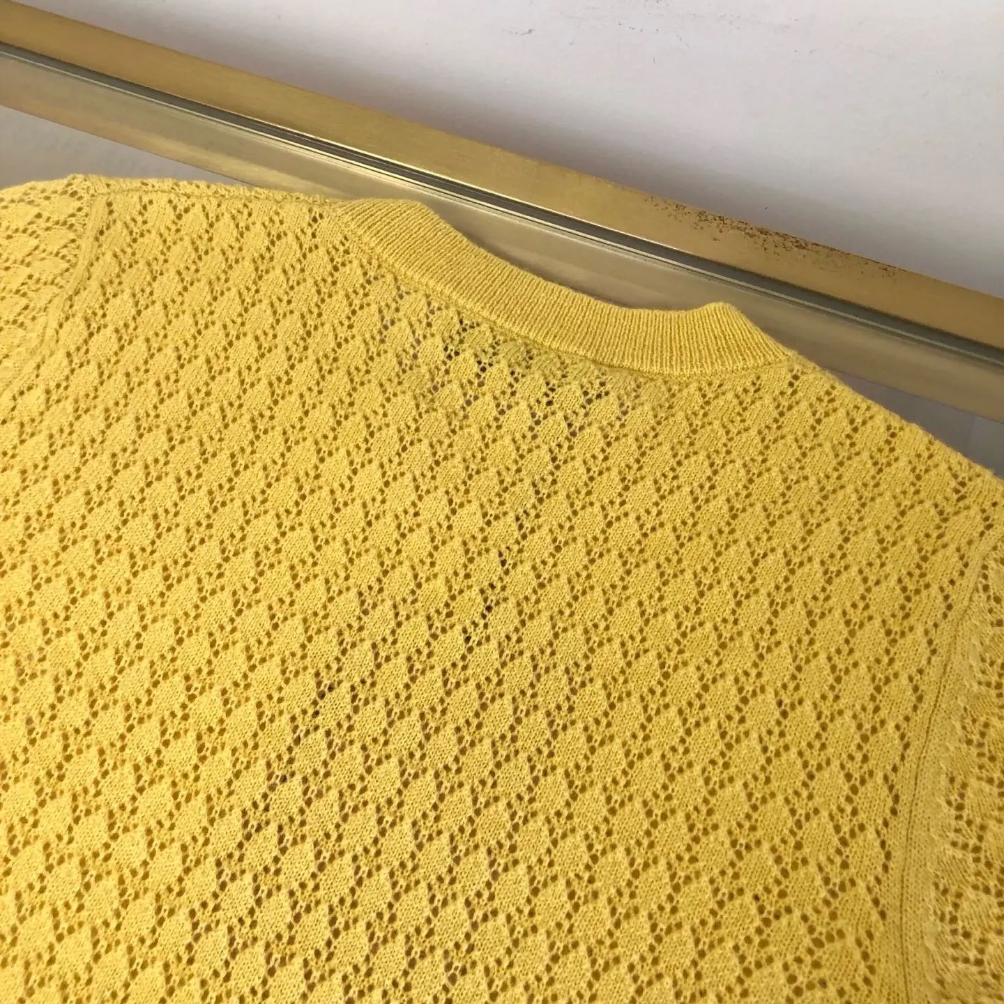 Open-Knit Cashmere and Silk Short-Sleeve Sweater D26524048 — view 5