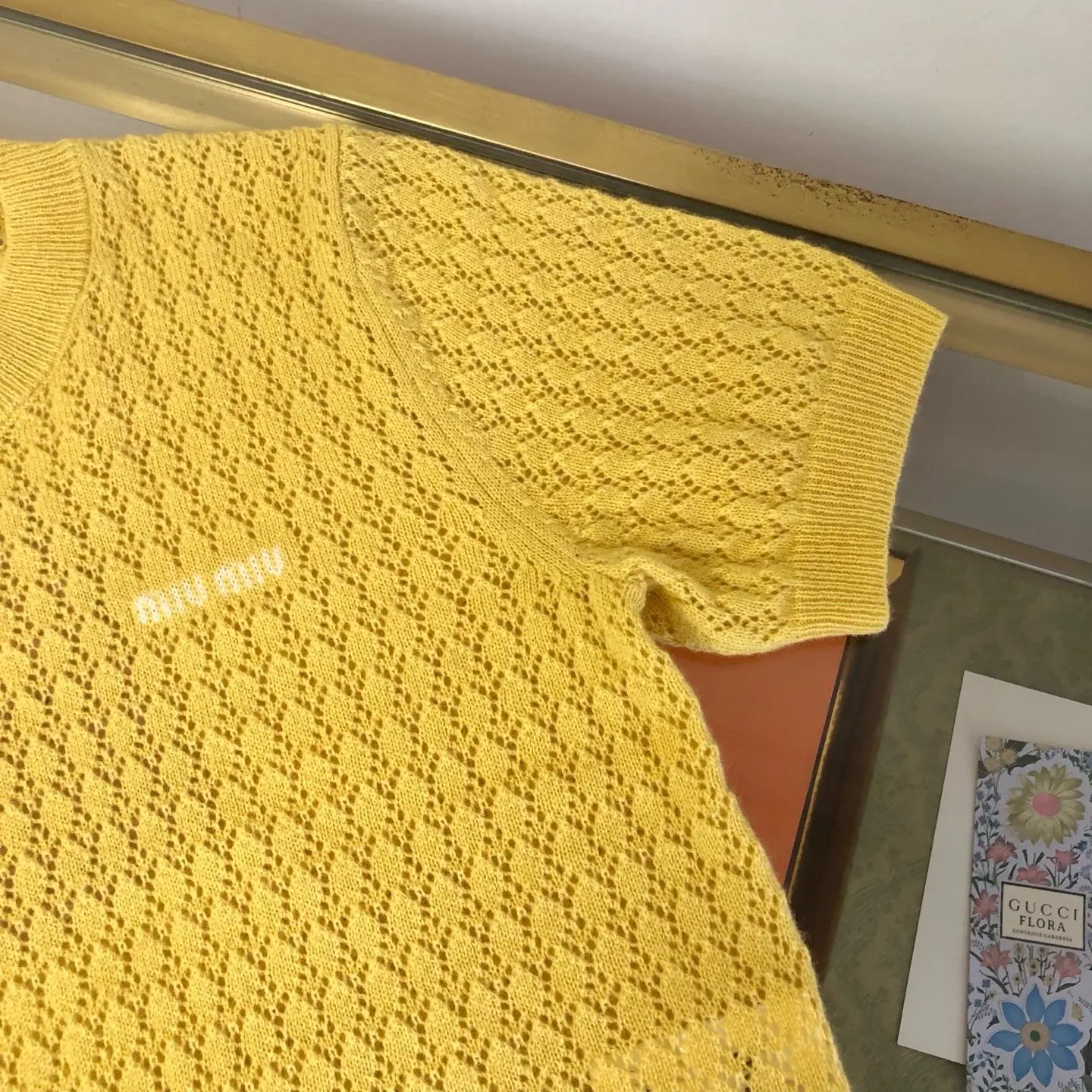 Open-Knit Cashmere and Silk Short-Sleeve Sweater D26524048 — view 6
