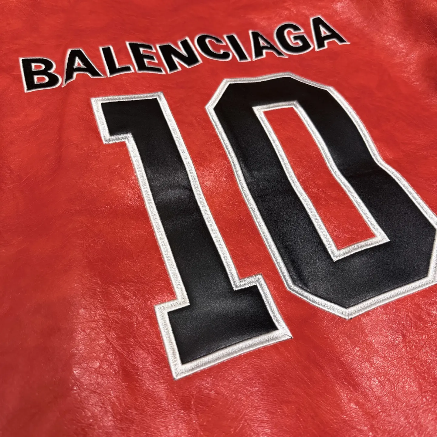 Balenciaga Leather Bomber Baseball Jacket D27022655 — view 4