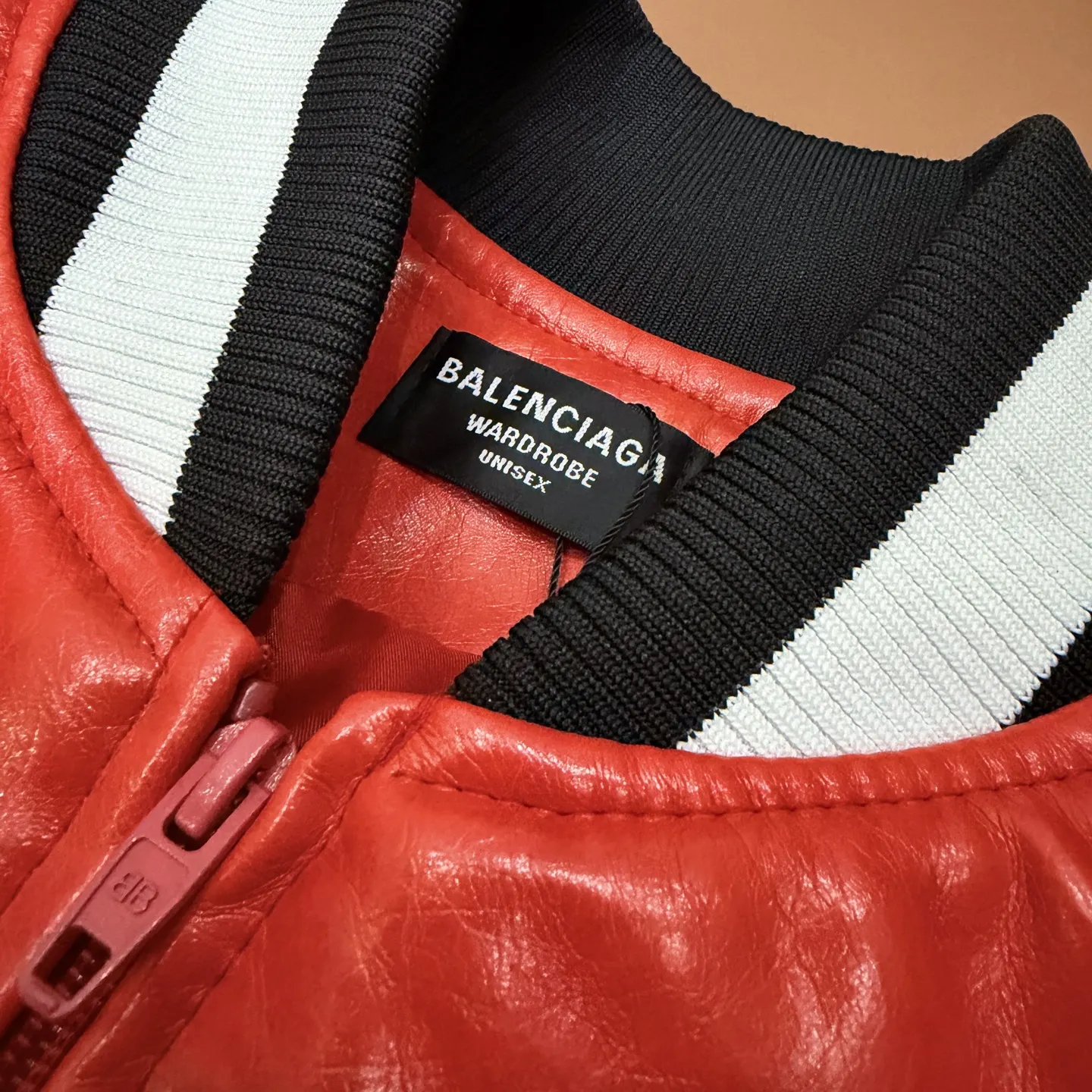 Balenciaga Leather Bomber Baseball Jacket D27022655 — view 5