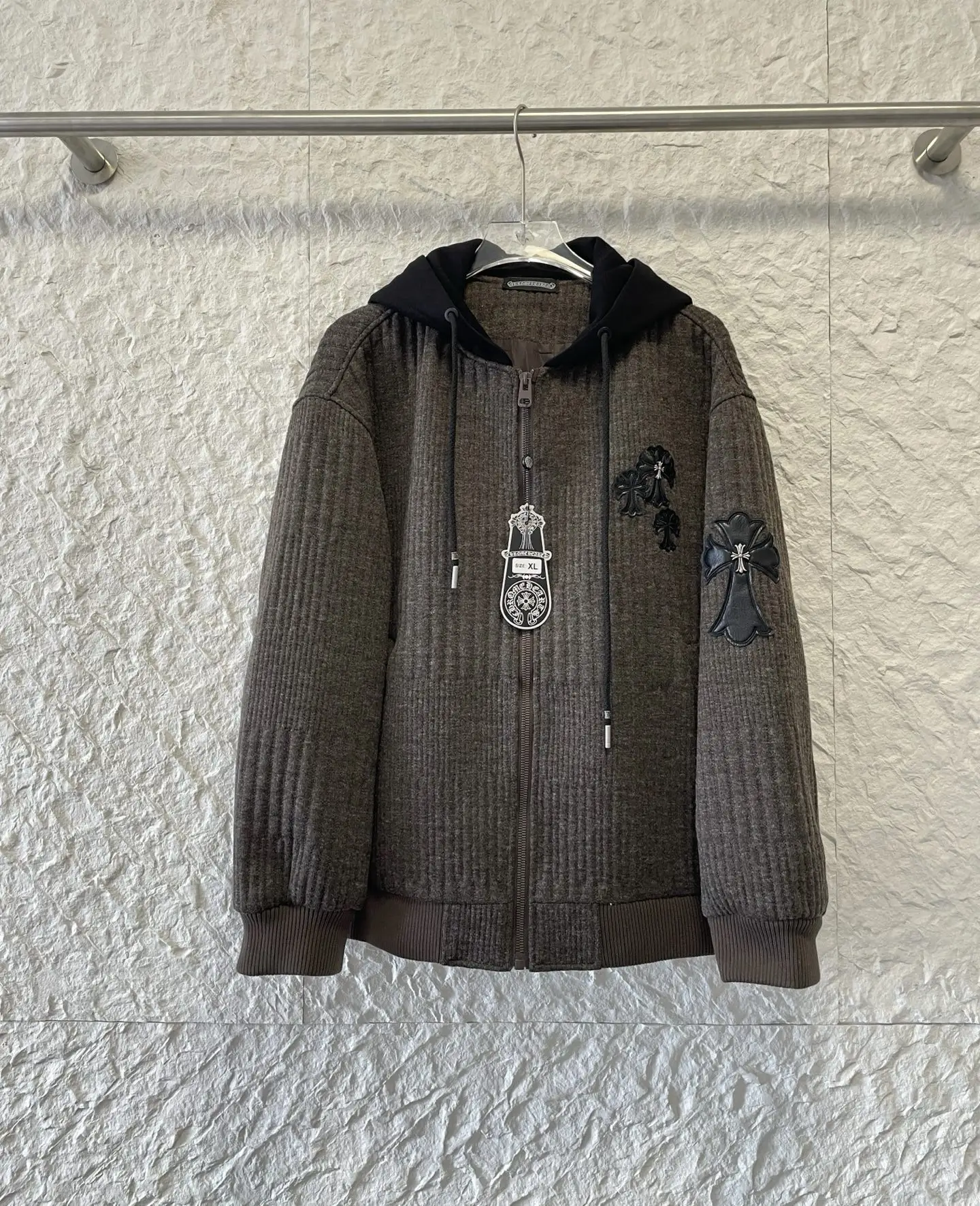 Chrome Hearts Cross-Patch Wool-Blend Knit Hoodie D27021527 — view 7