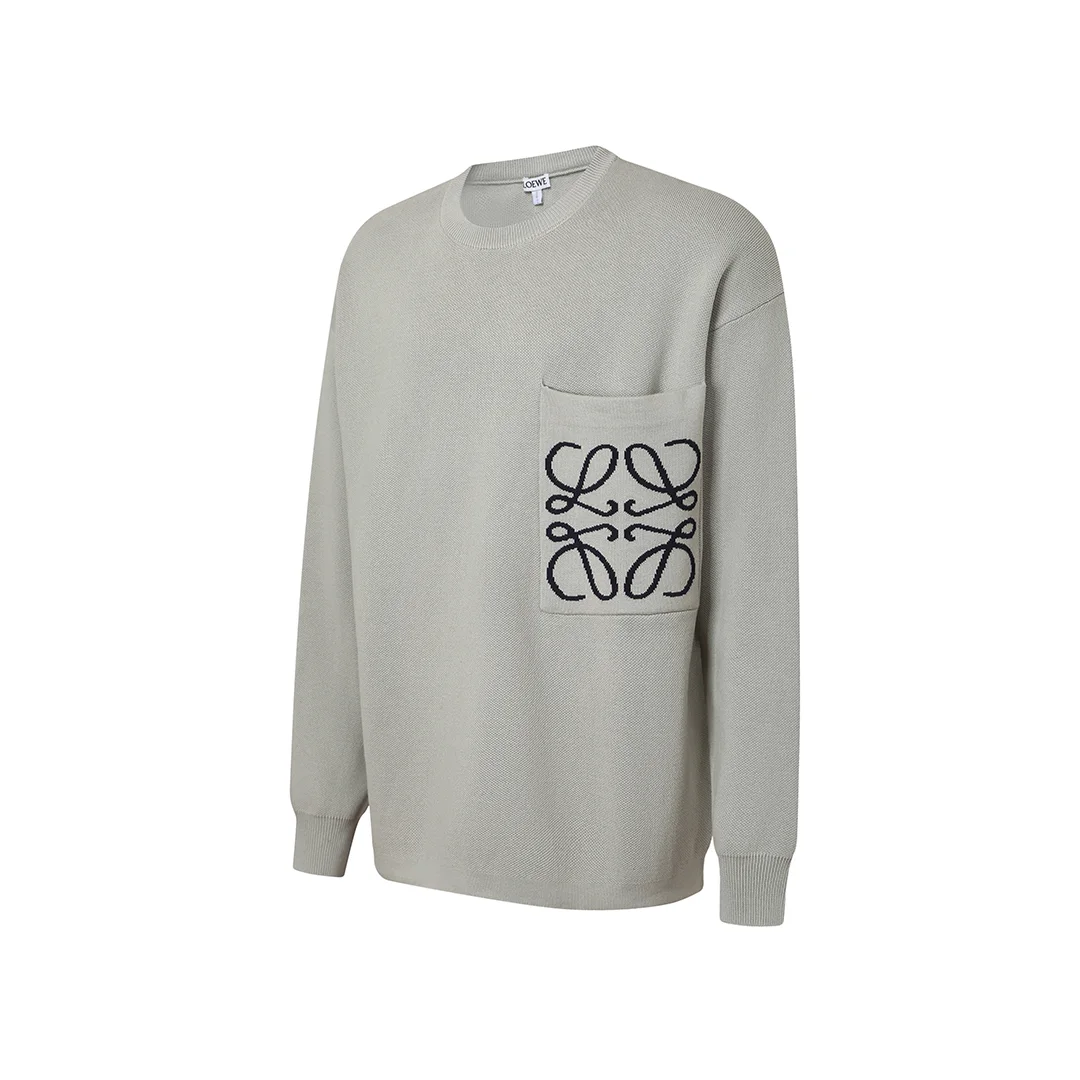 Anagram Jacquard Pocket Oversized Sweater D27021336 — view 2