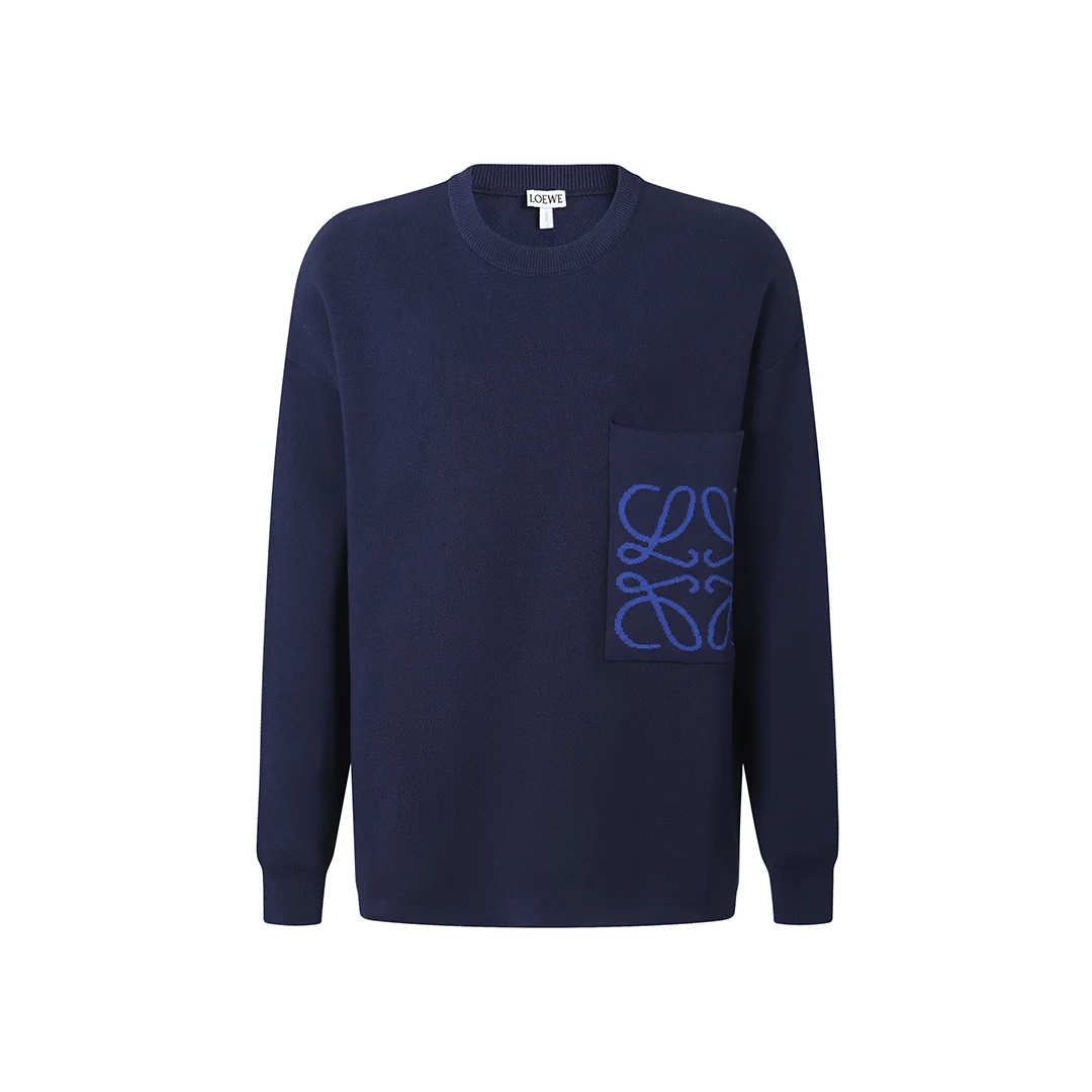 Anagram Jacquard Pocket Oversized Sweater D27021335