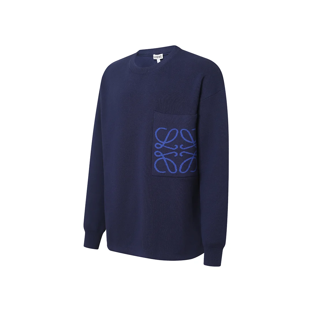 Anagram Jacquard Pocket Oversized Sweater D27021335 — view 2