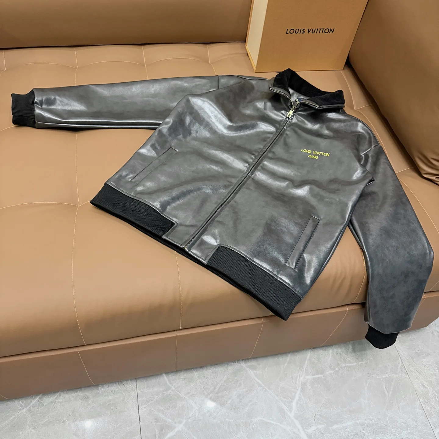 Louis Vuitton Embroidered Lambskin Bomber Jacket D27022657