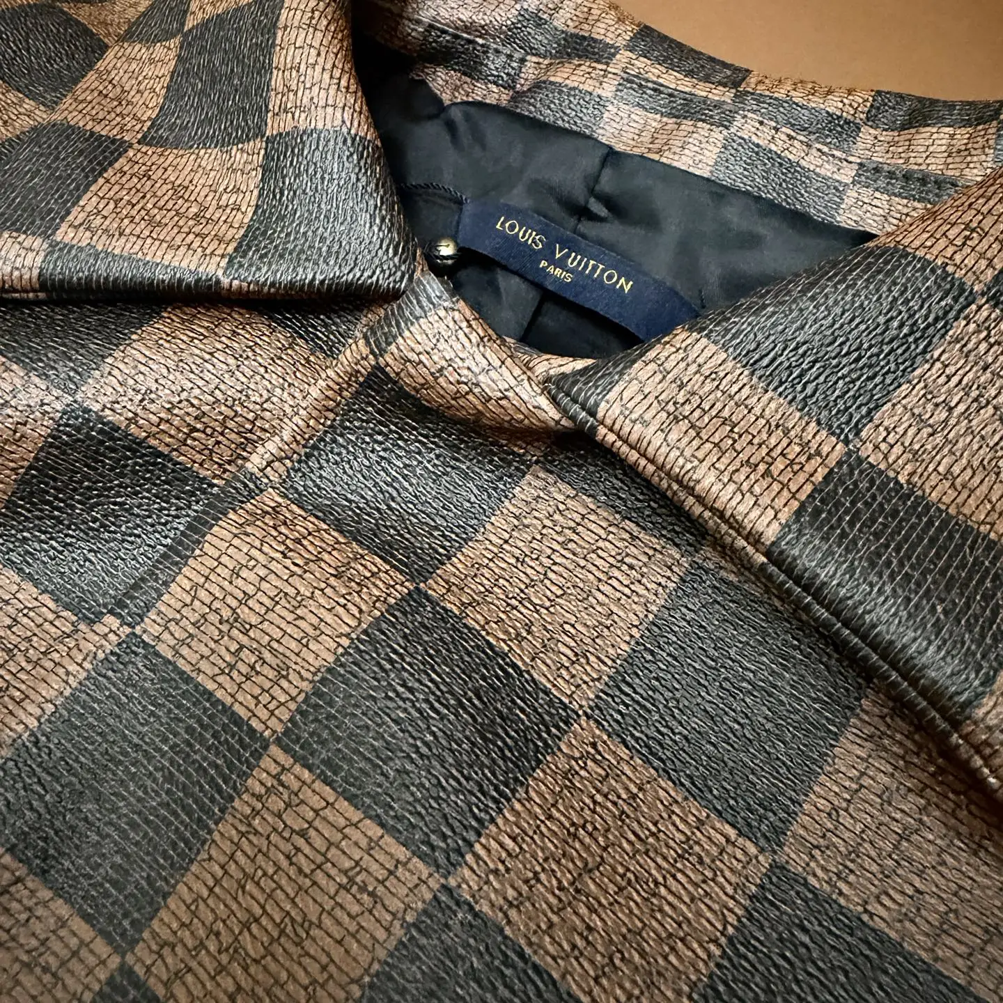 Damier Leather Blouson Bomber Jacket D27022656 — view 5