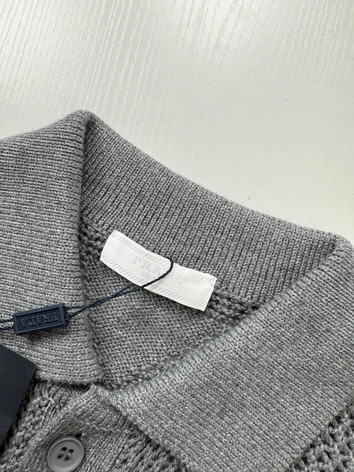 Open-Knit Mesh Polo Cardigan D27024740 — view 5