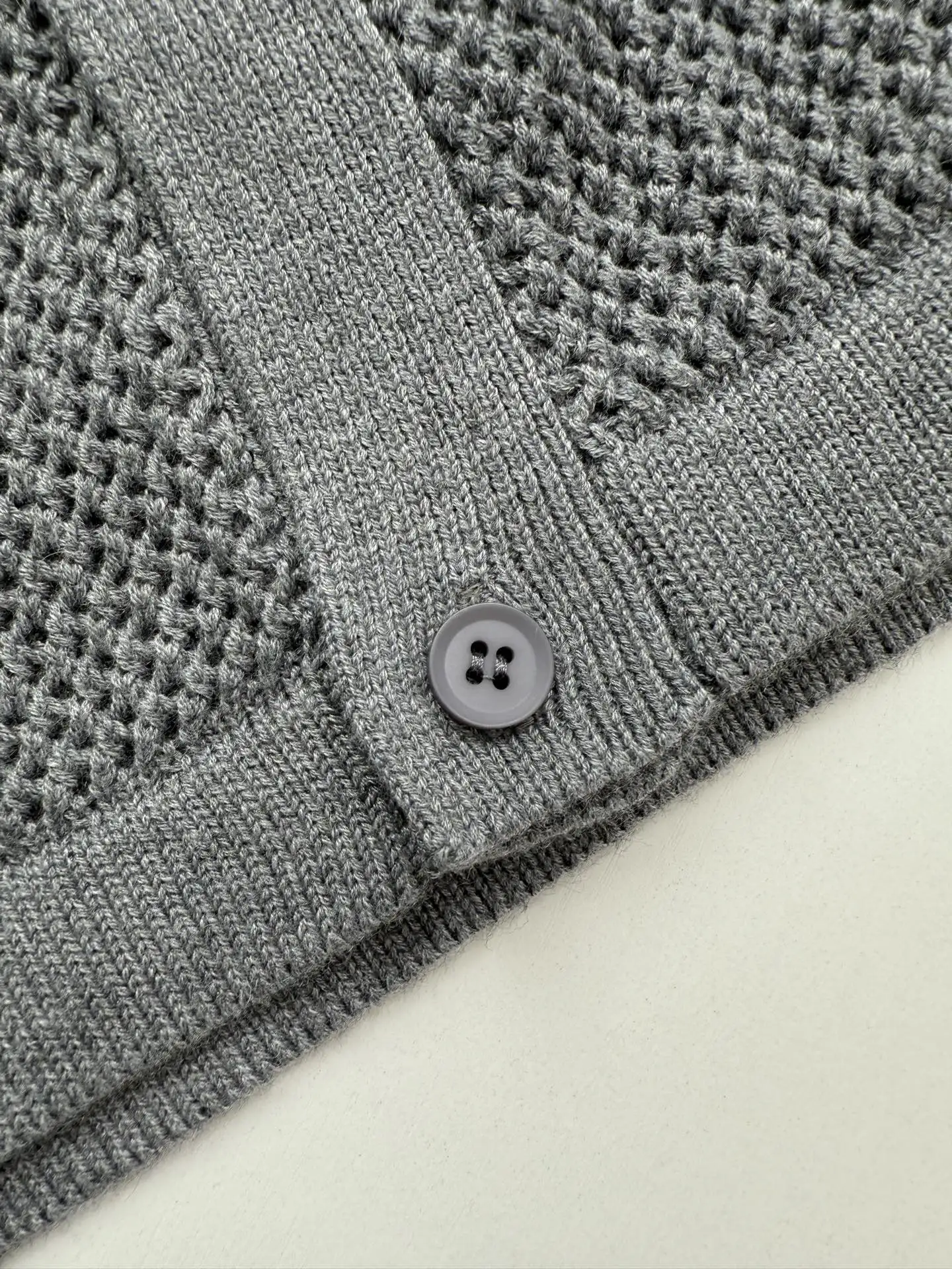 Open-Knit Mesh Polo Cardigan D27024740 — view 8